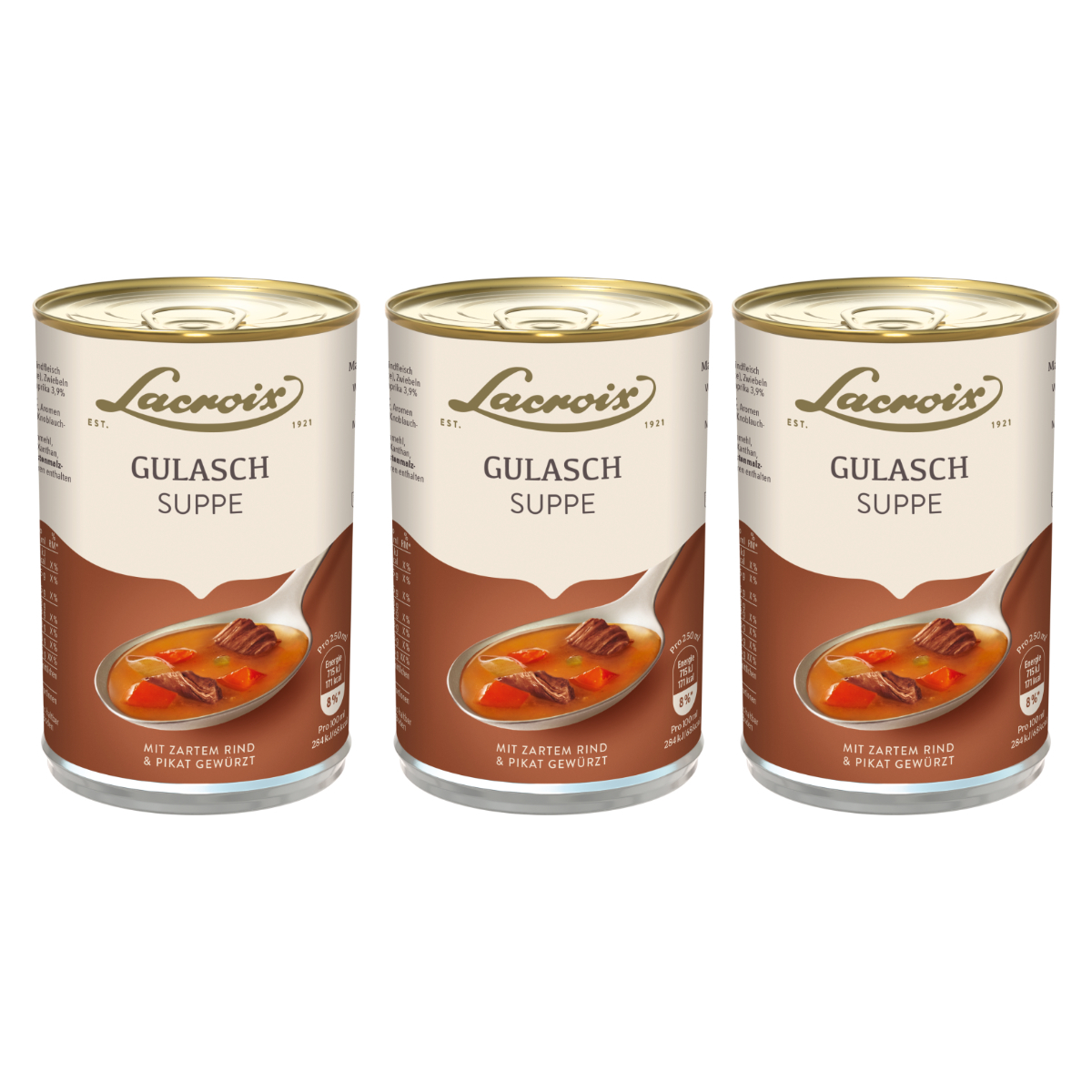 Lacroix Goulash Soup With Tender Beef, Spicy Seasoning, 400ml, 3-pack
