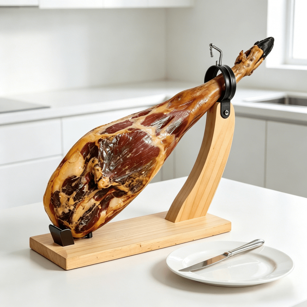 TEMU HOME Jamonero de Madera 39.5 x 15.5 x 28 cm Calidad y Elegancia para Amantes del Jamón y Buena Presentación en con Materiales de Calidad