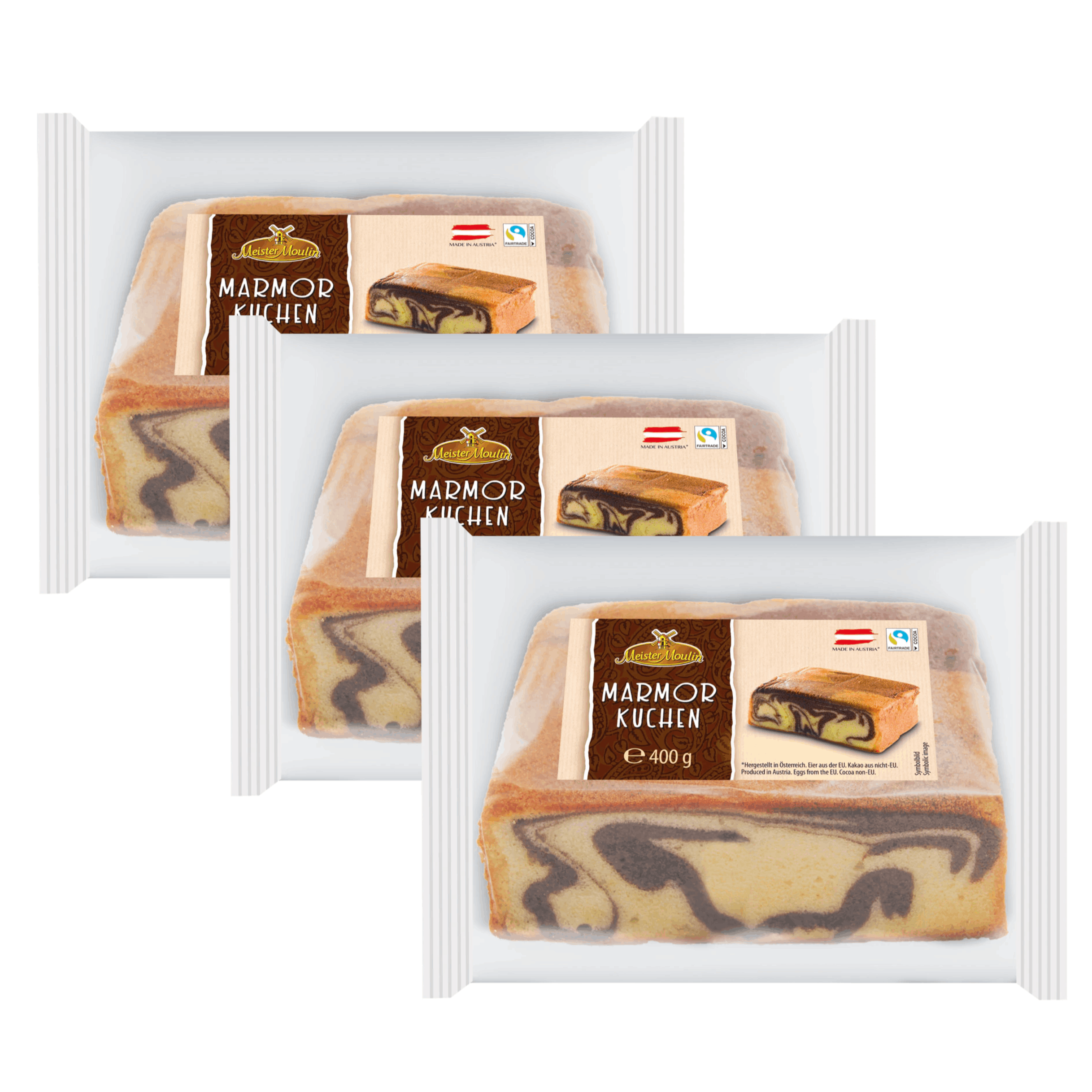 Master Moulin Marble Cake 400 G - Juicy Stir Cake With Fine Cocoa Marbleization | Made In Austria | Storage Pack