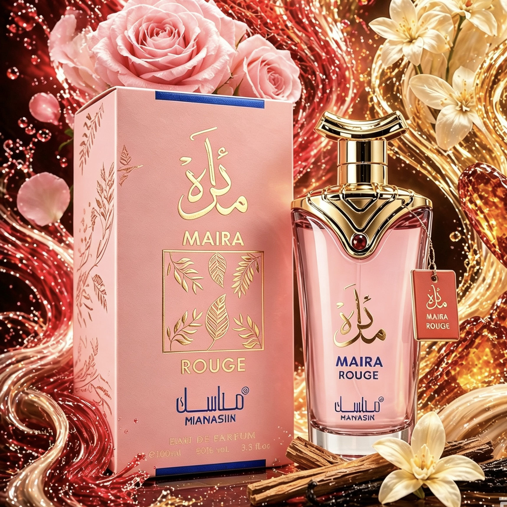 Image of Eau De Parfum 100ml – Scent With Raspberry, Lychee, White Rose & Peony For Everyday & Romantic Occasions – Warm Base Of Musk, Vanilla & Sandalwood