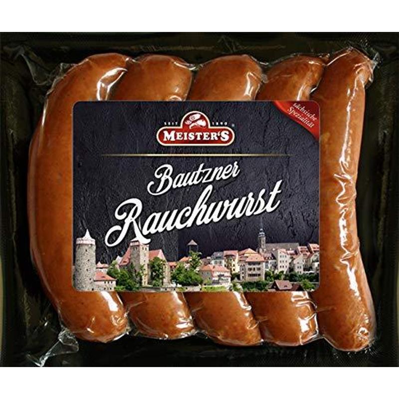 Authentic Smoked Sausage Smoked With Beechwood | Hearty Bautzner Sausage Delicacy For Bbq Grill And Pan | 6 X 110g