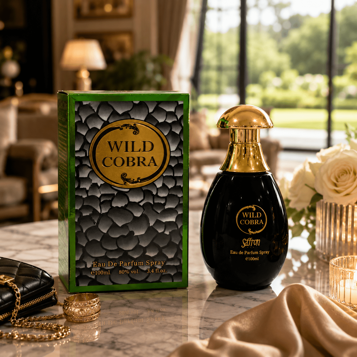 TEMU Perfume For Ladies – Wild Cobra By Saffron 100ml Floral Musky Composition Designed As A Ladies Perfume With A Smooth Modern Character, This