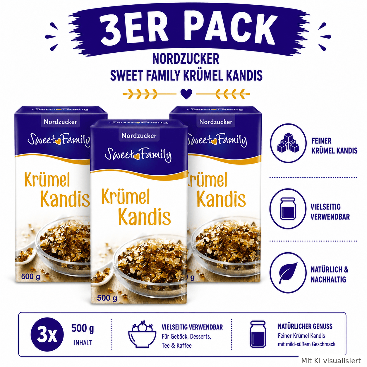Image of Sweet Family Nordzucker Crushed Candy 500 G (3-pack)