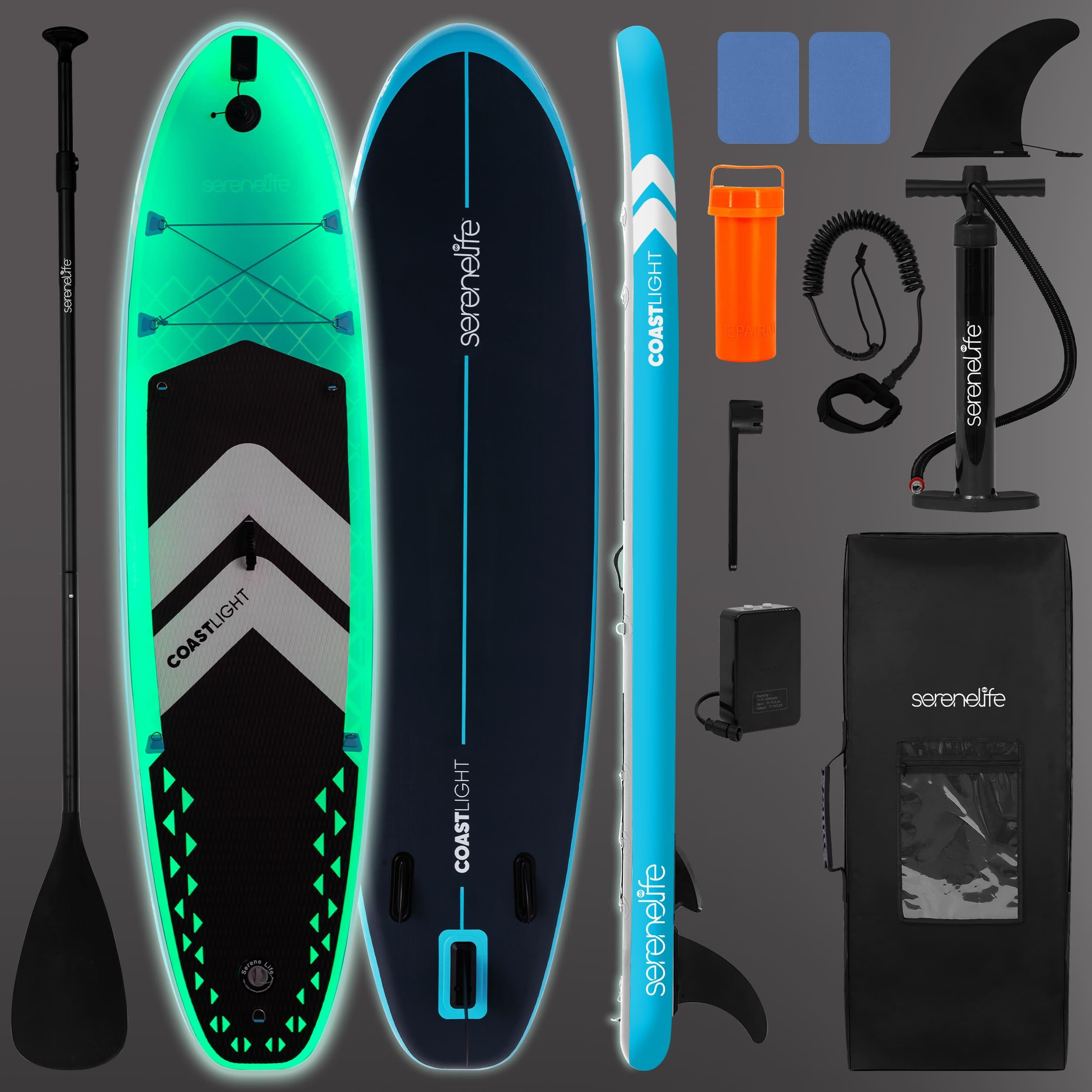 Image of Inflatable Sup Board With Led, 305x81 Cm Stand Up Paddling Board Set For Beginners And Adults, Stable And Slip-resistant For Lake And River