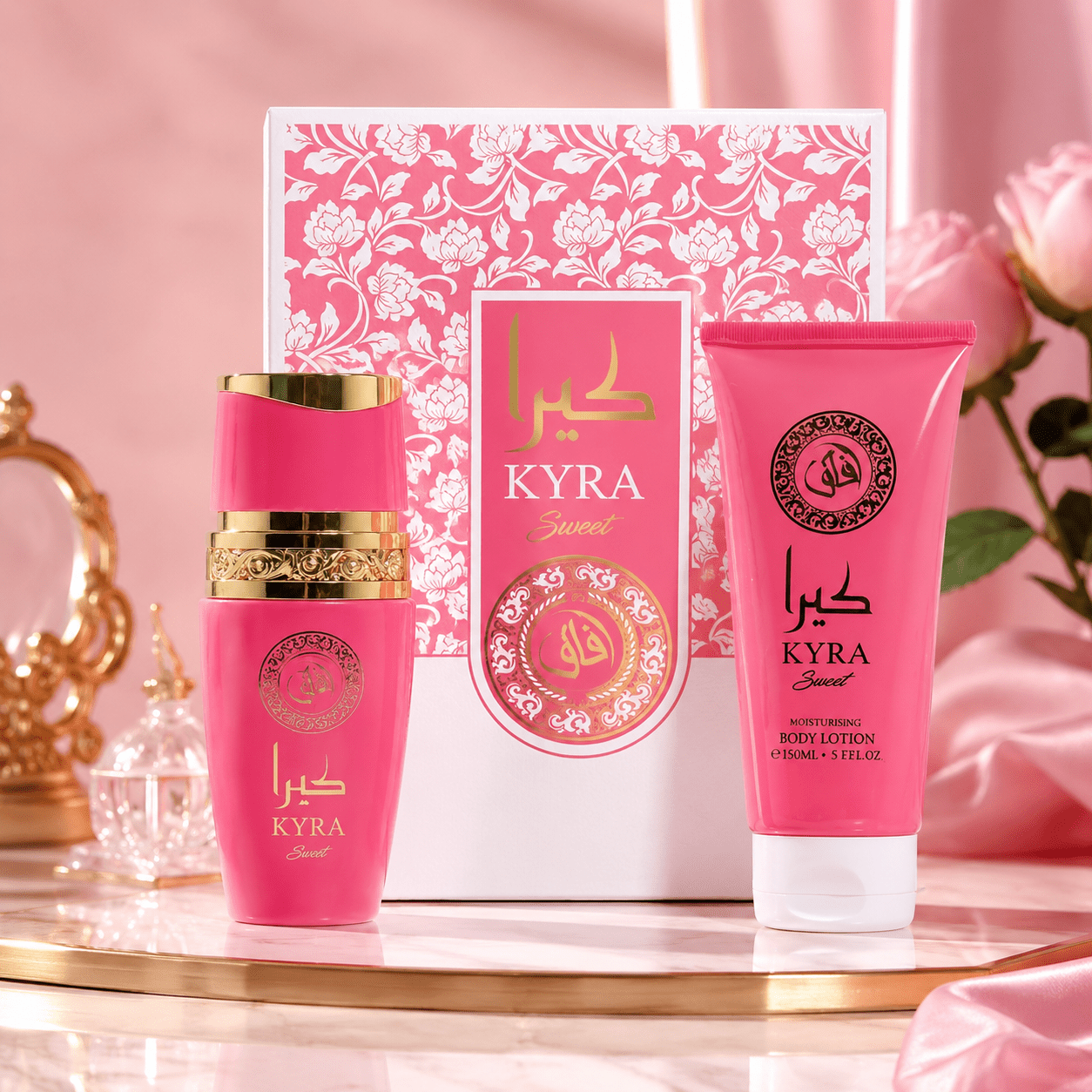 TEMU Kyra Sweet Coffret Parfum Femme 100ml + Lotion Corps 150ml – Eau de Parfum & – Cadeau Longue Tenue