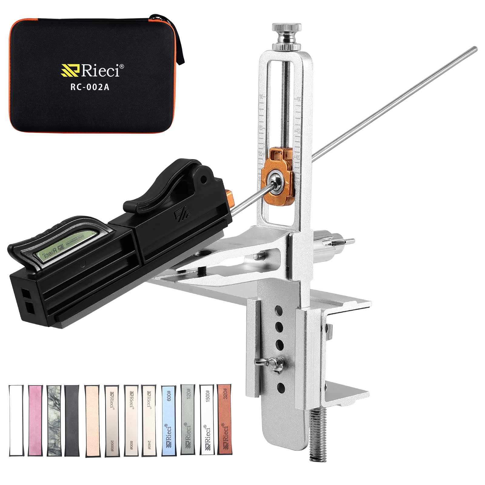 12 piece fixed angle knife sharpener kit   adjustable sharpening system with whetstone portable knife sharpening tool for kitchen camping and outdoor use