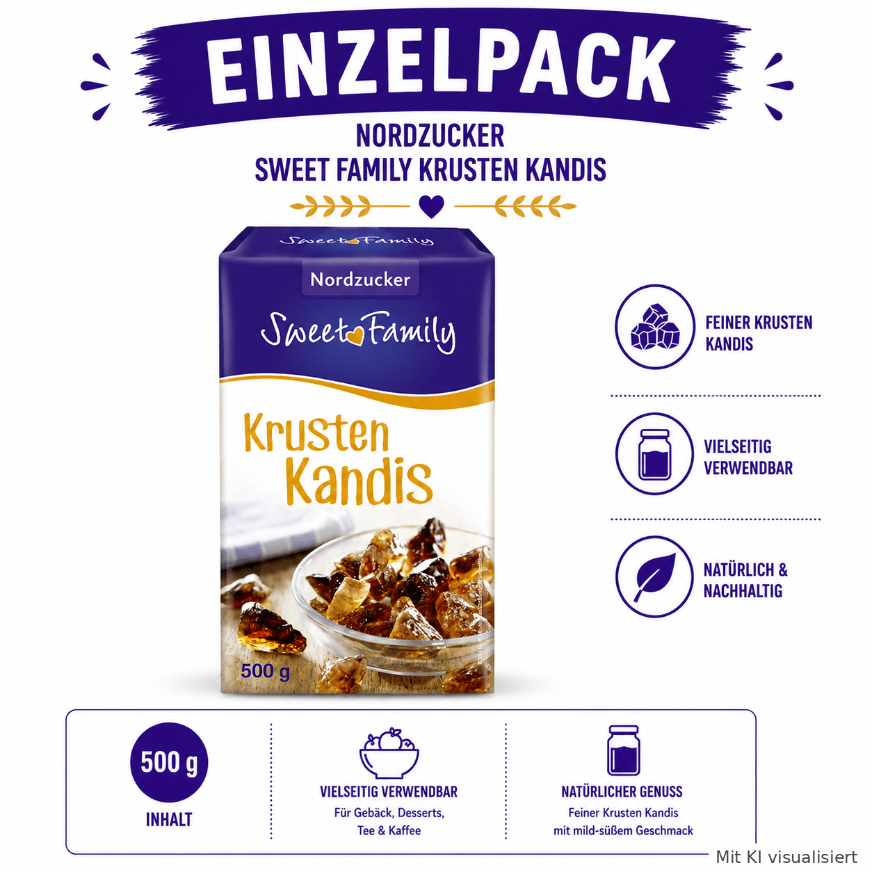 Image of Sweet Family Nordzucker Krusten Kandis 500 G