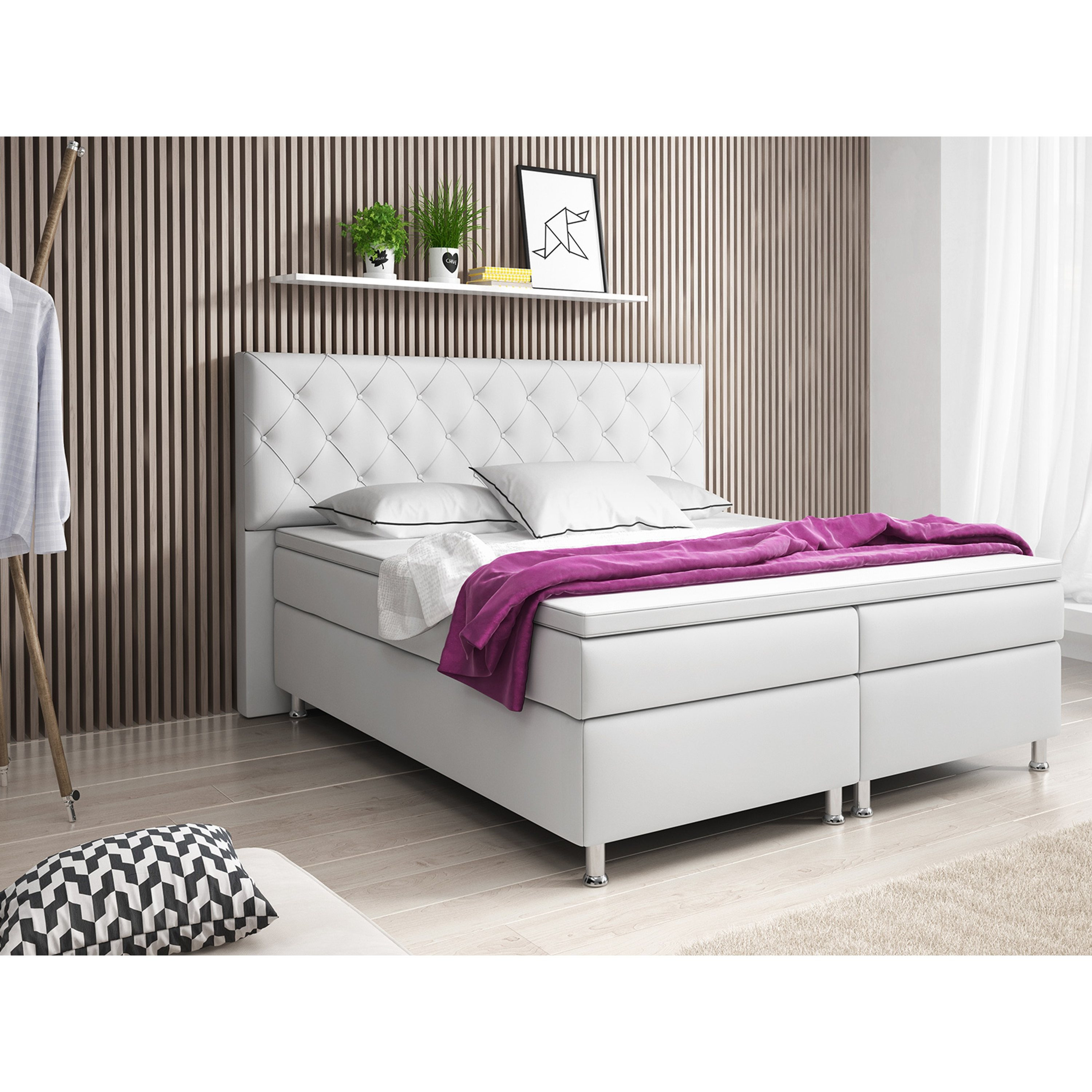 Turin Box Spring Bed 180x200 Cm Artificial Leather