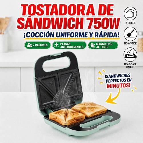 item picture 750w sandwich toaster 2 non stick cooking safe handle easy to sandwich in minutes
