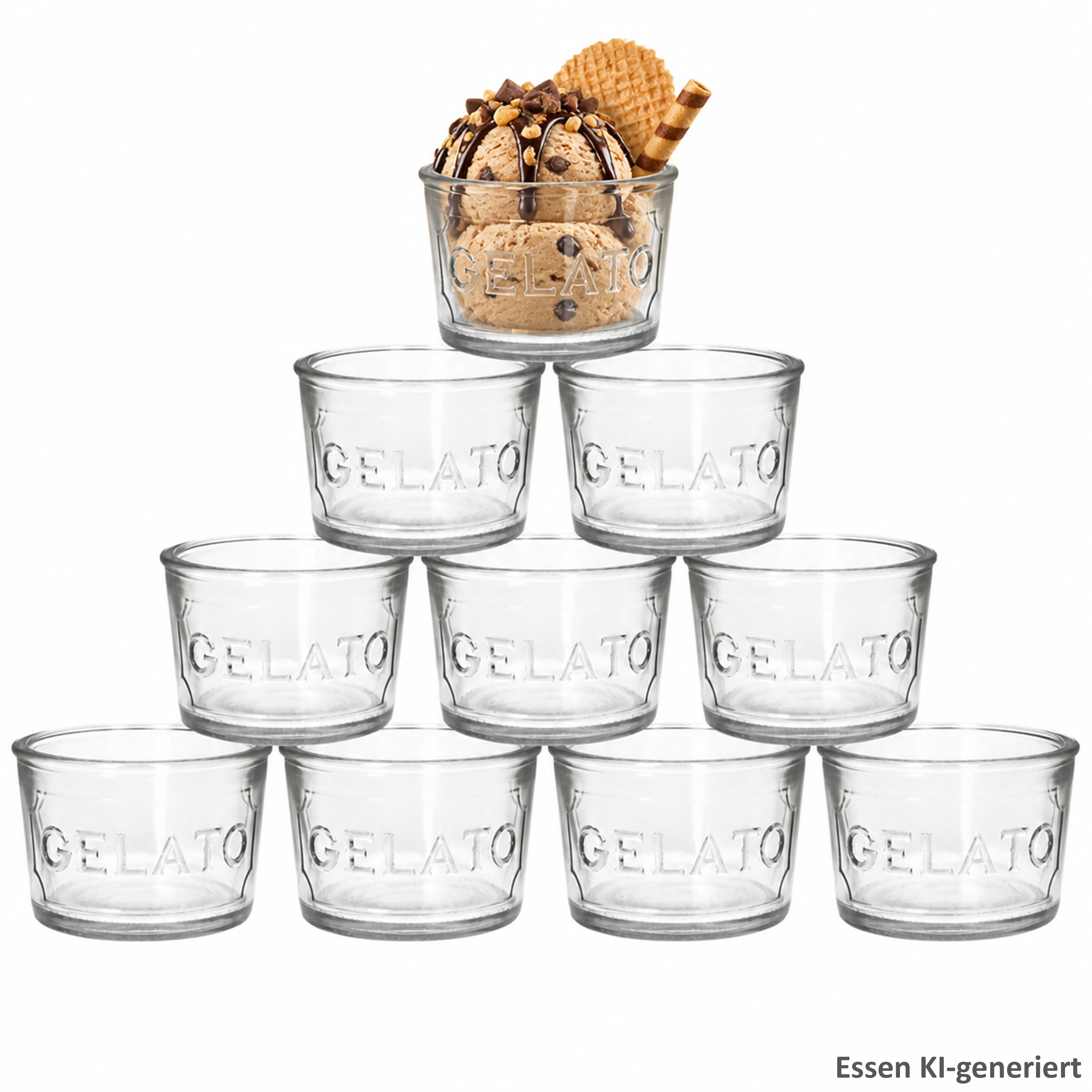 Image of 12x Gelato Glass Ice Cream Cups, 150ml Dessert Bowls, Ice Cream Glasses For