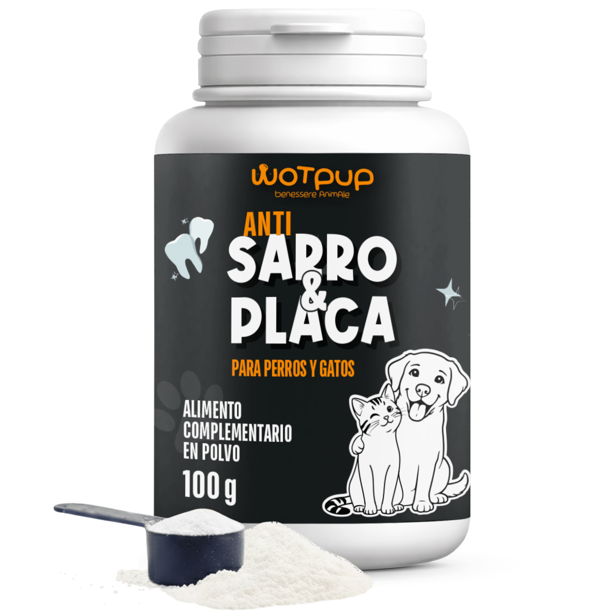 TEMU Polvo de Higiene Bucal para Perros y Gatos (100g) – Control de Placa, Sarro y Mal – Alimento Natural con Prebióticos