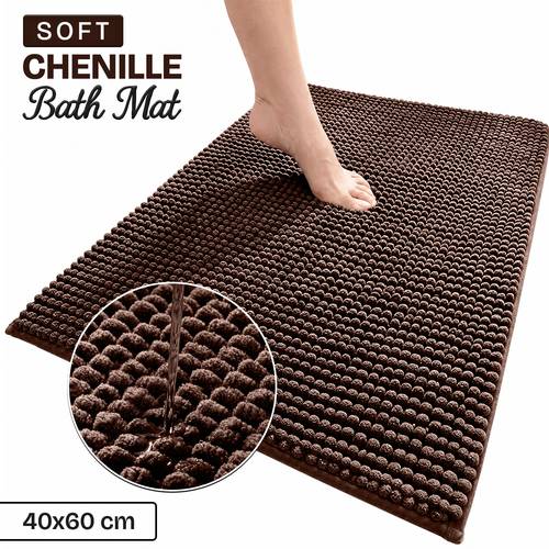 1pc chenille bath mat soft chenille rug with non slip backing stylish bathroom rug machine washable bath mat non slip area rug for home use