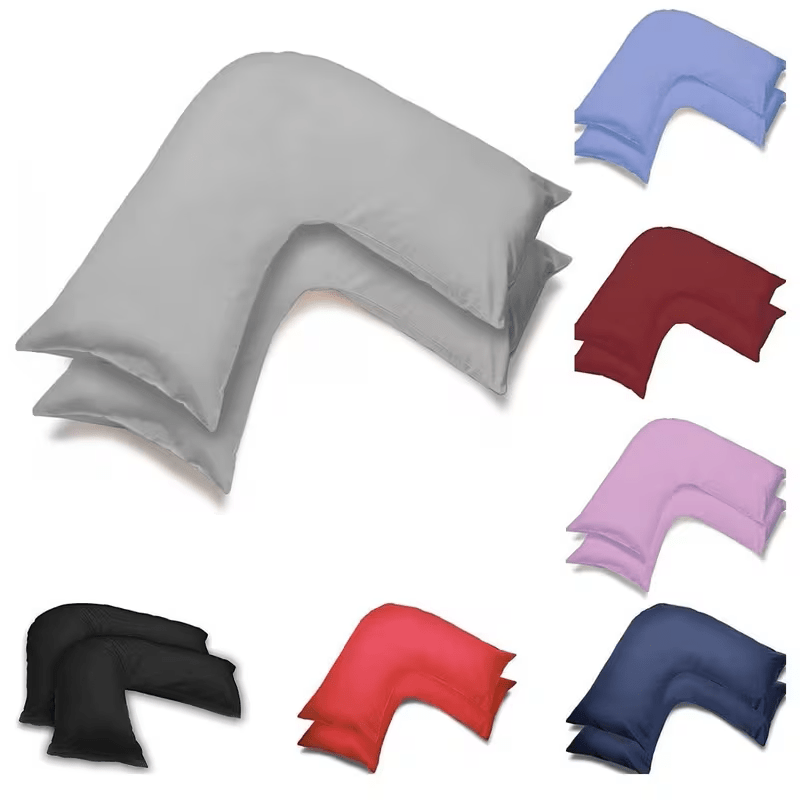 TEMU Pack Of 1 V-shaped Pillowcases | Microfiber Material V Pillow Covers, Smooth Durable & | Ideal For Back, Neck & Leg Support During Pregnancy,