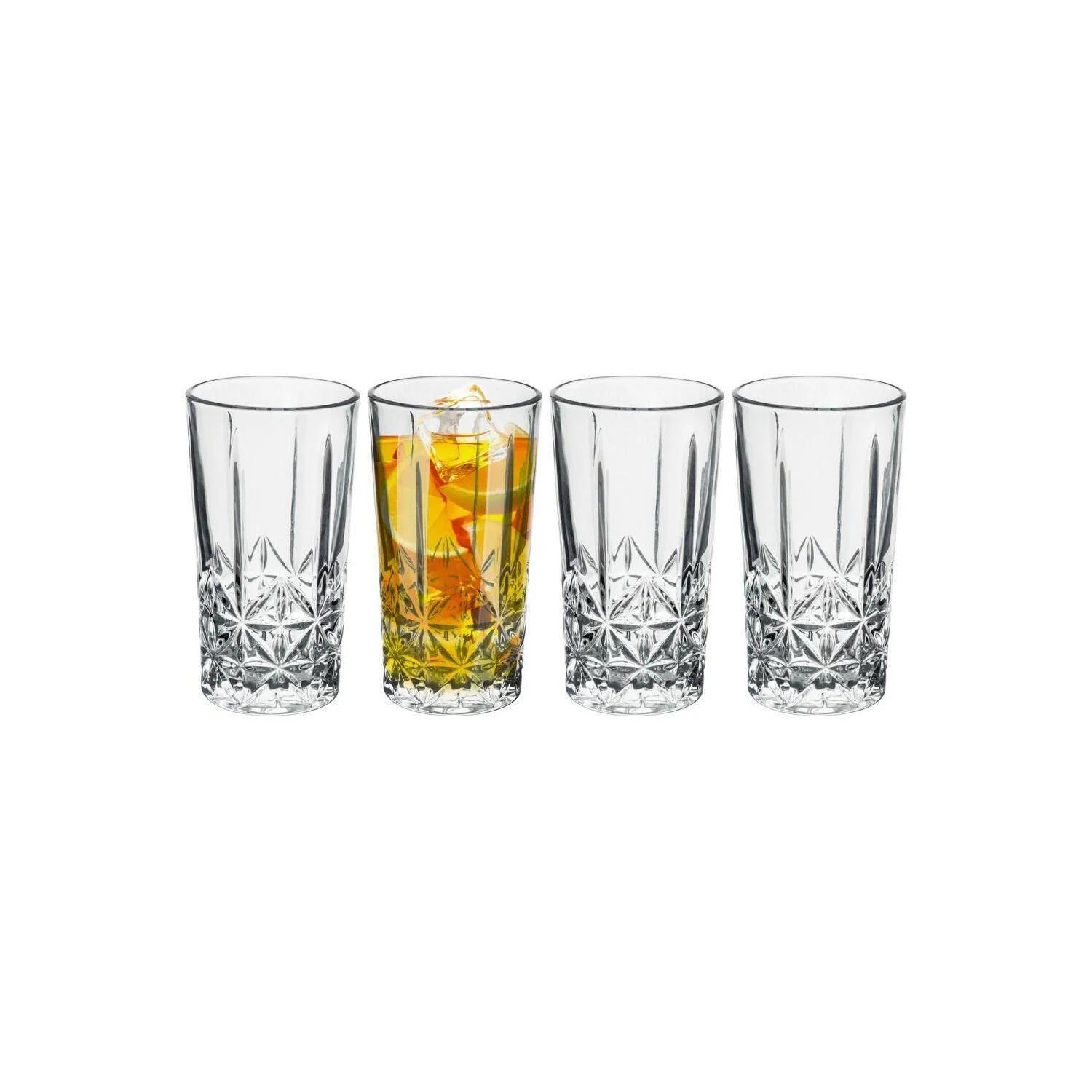 TEMU Drinking Glass Set Of 4 – 260ml Clear Glass Tumblers, Elegant And Durable Glassware For Water, Juice, And Soft Drinks, Use And Special Occasions