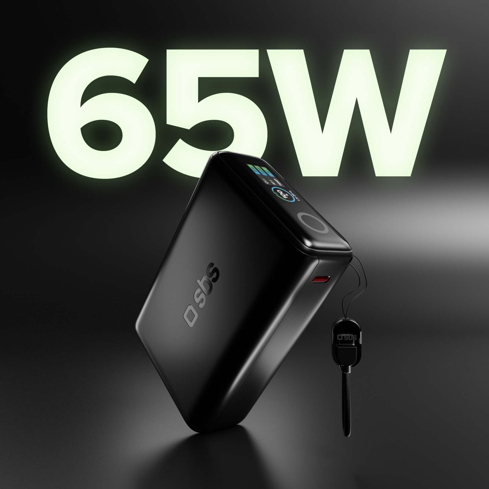 20000mah Power Bank With Integrated Cable And Lcd Display
