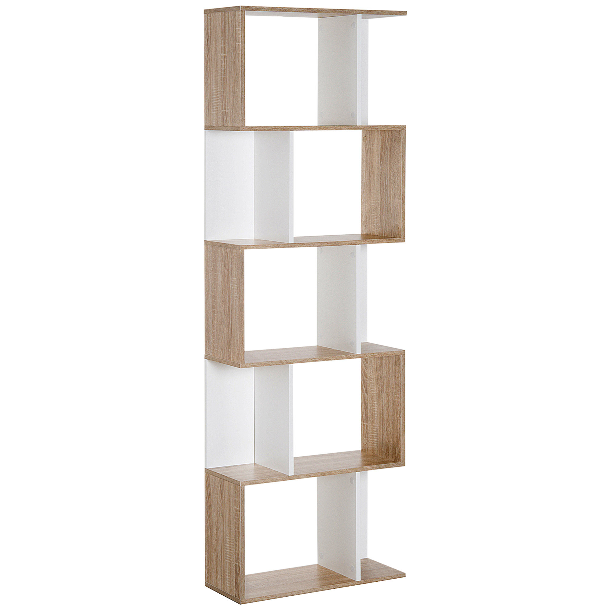 TEMU HOMCOM Librería de 5 Niveles, Estantería para Libros con 10 Estantes, para , Dormitorio, Estudio, Oficina, 60x24x184,5 cm