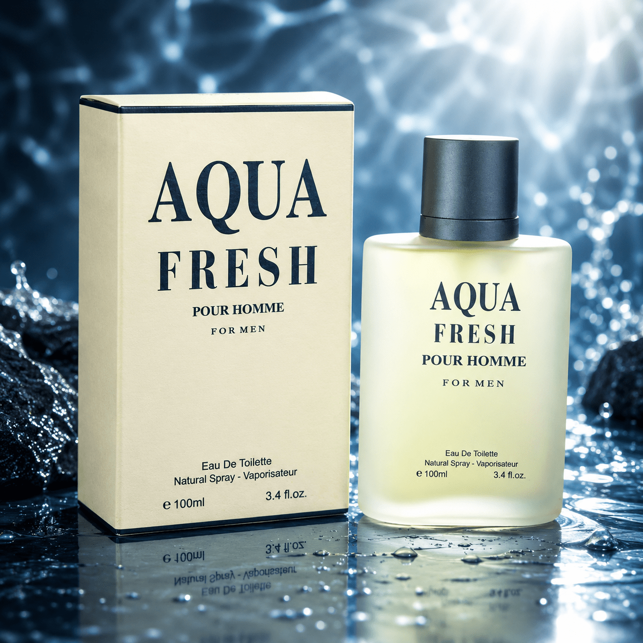Everlyx - Aqua Fresh For Men Fragrance Couture Eau De Parfum 100ml, Fresh And Light Scent With Clean Aquatic Notes Combined With Citrus Accents And A , Ideal For Daily Use