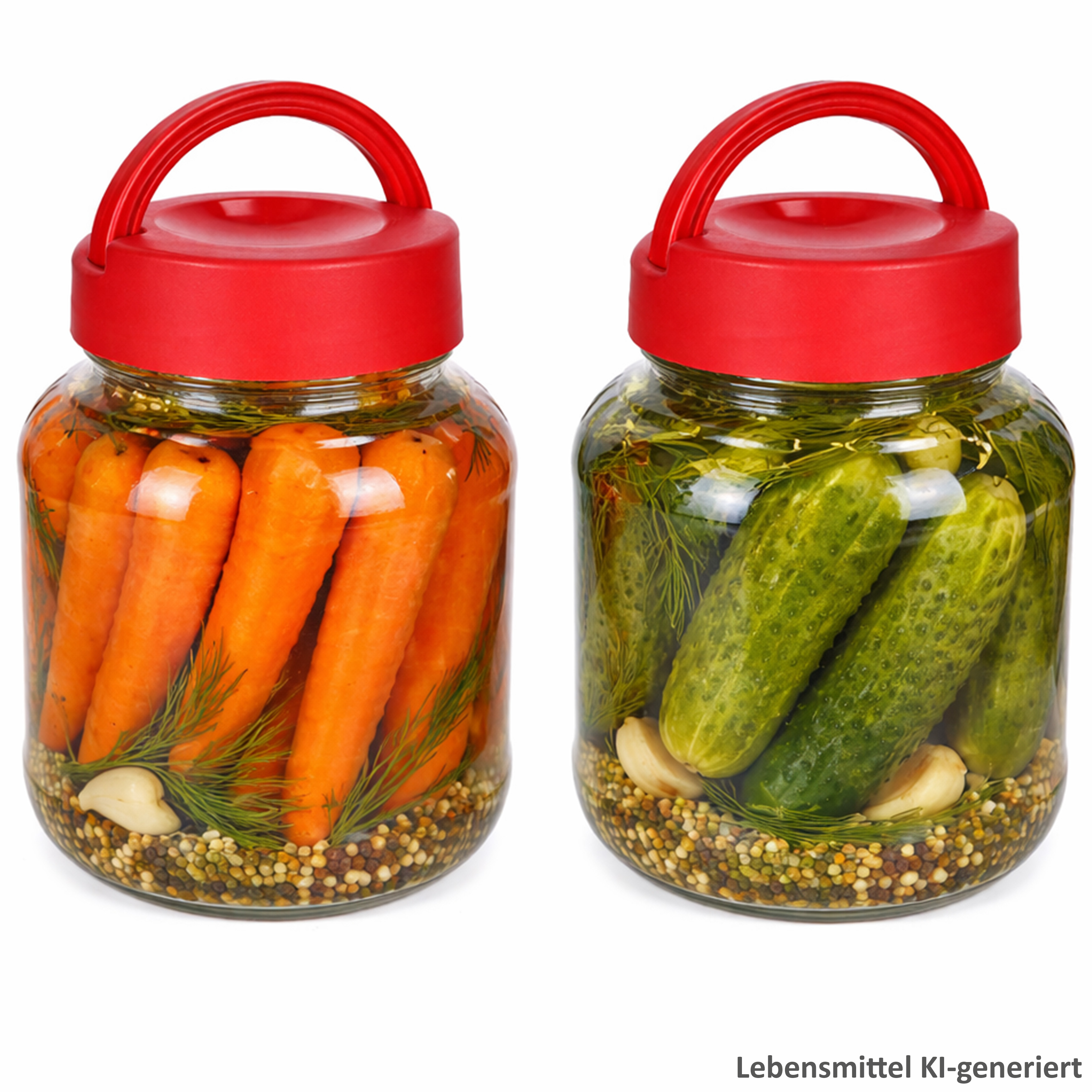 2-piece Set Kim Storage Jar 1.7l Glass With Lid & Handle Pickle Jar