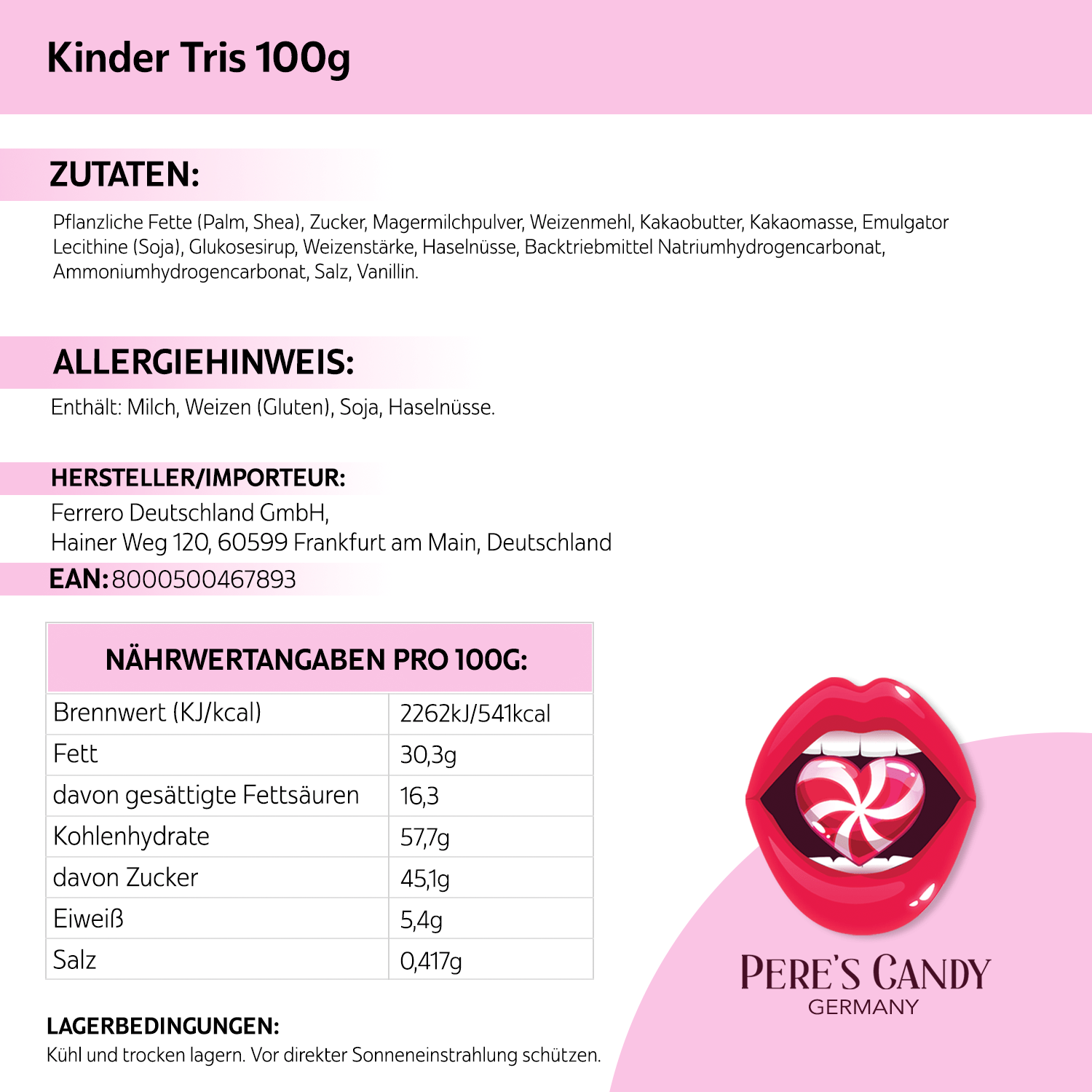 Kinder Tris Verpackung