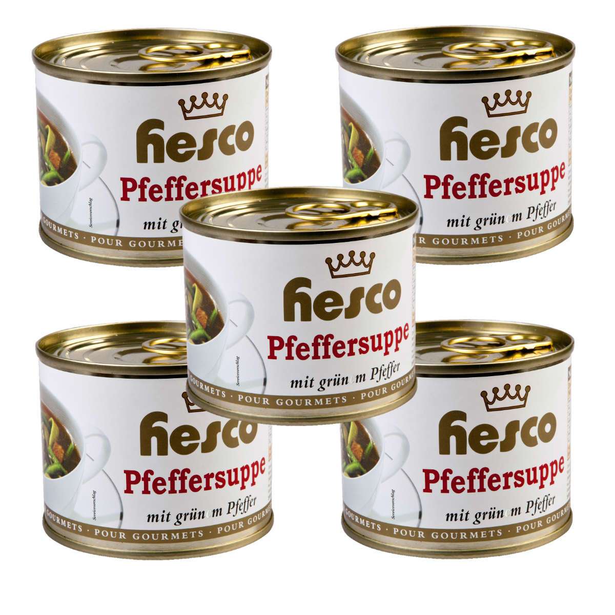 Image of Hesco Pepper Soup Madagascar With Green Pepper Hot 5 Cans 1060ml