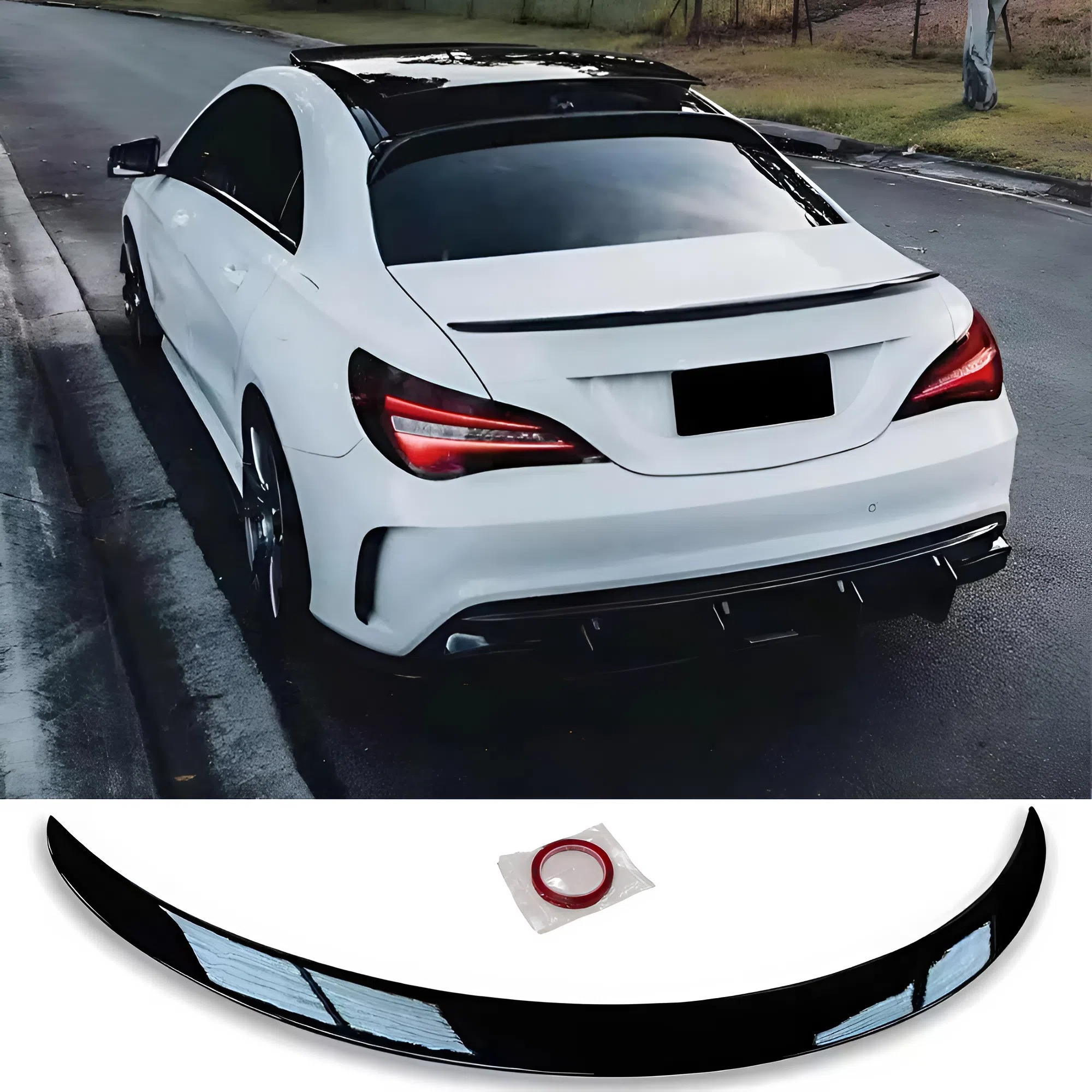For Mercedes W117 180 200 250 45 2013-2019 Rear Spoiler Gloss Abs Plastic Durable Exterior Enhancement