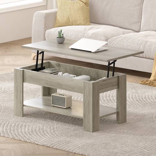 lift up top coffee table with hidden compartment and open storage shelf modern sofa side table center table for office living room and and bedroom