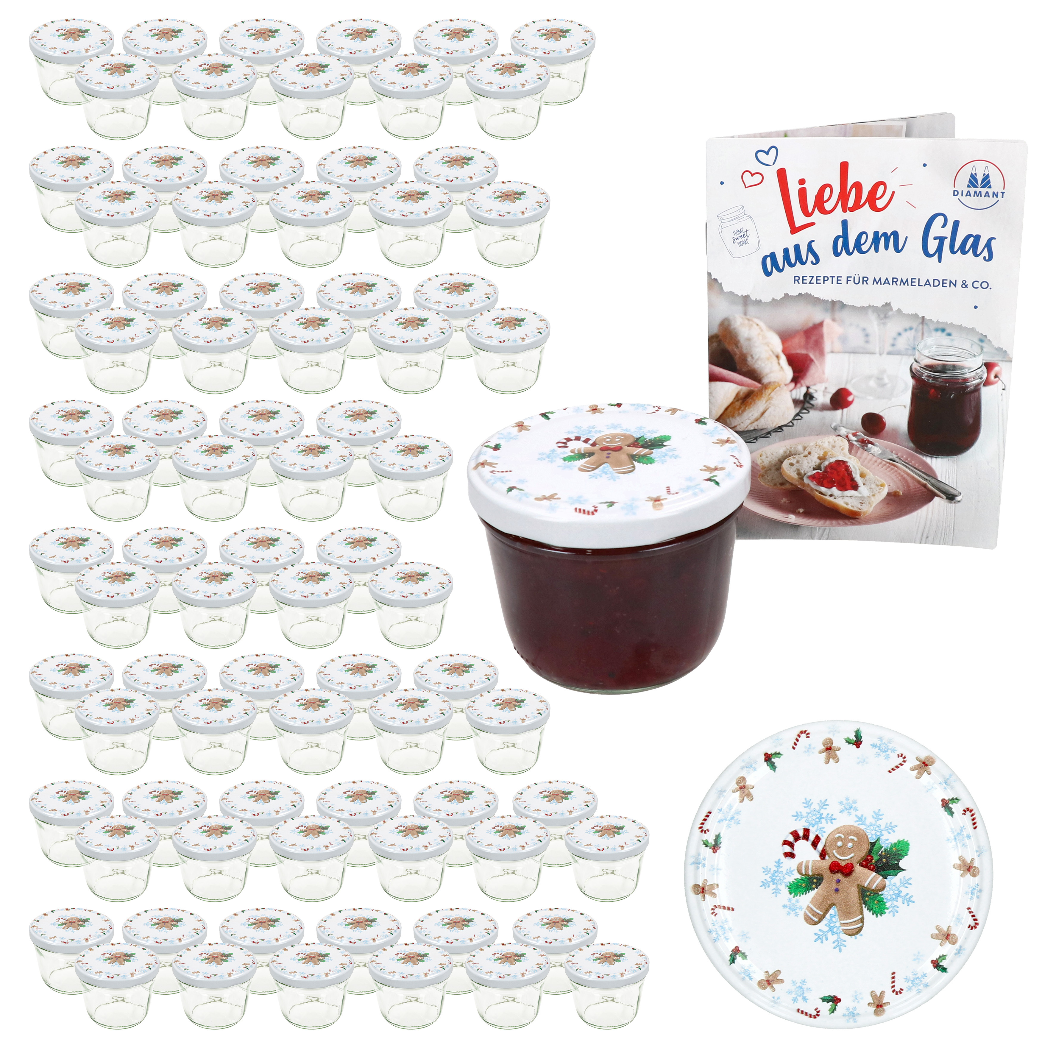 100-piece Set Of 230ml Preserving Jars With Lid In To 82 + Booklet
