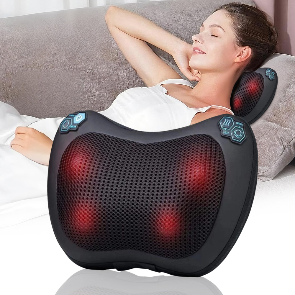 Shiatsu Neck Massage, Car And Home Use Electric Back Massage, Car And Home Use Electric Back Massage For Shoulder, Back, Leg, Deep Tissue Kneading Massage To Relief Muscles, For Mom/dad/women/men