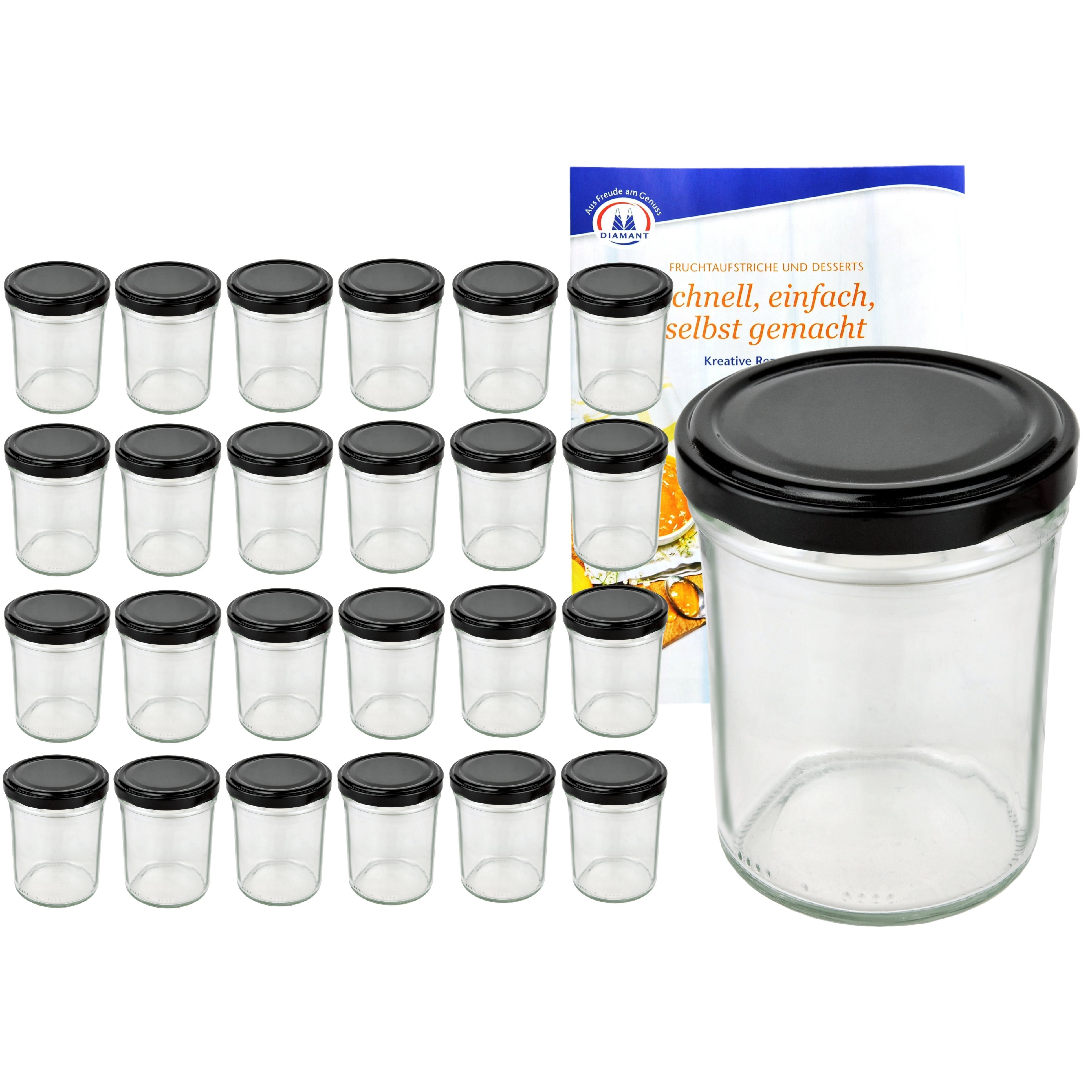 25-piece Set Tall 230 Ml Dropper Bottles With Black Caps, To 66, Including Recipe Booklet
