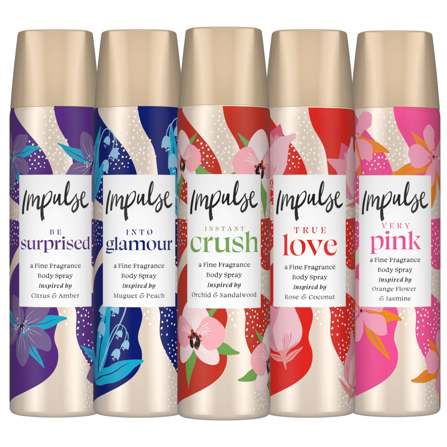 TEMU 5 Body Spray Bundle Gift Set For Women, 75ml Each Fragrance Collection, , , Into , , , Long Lasting Everyday Scent, Travel Friendly Perfume