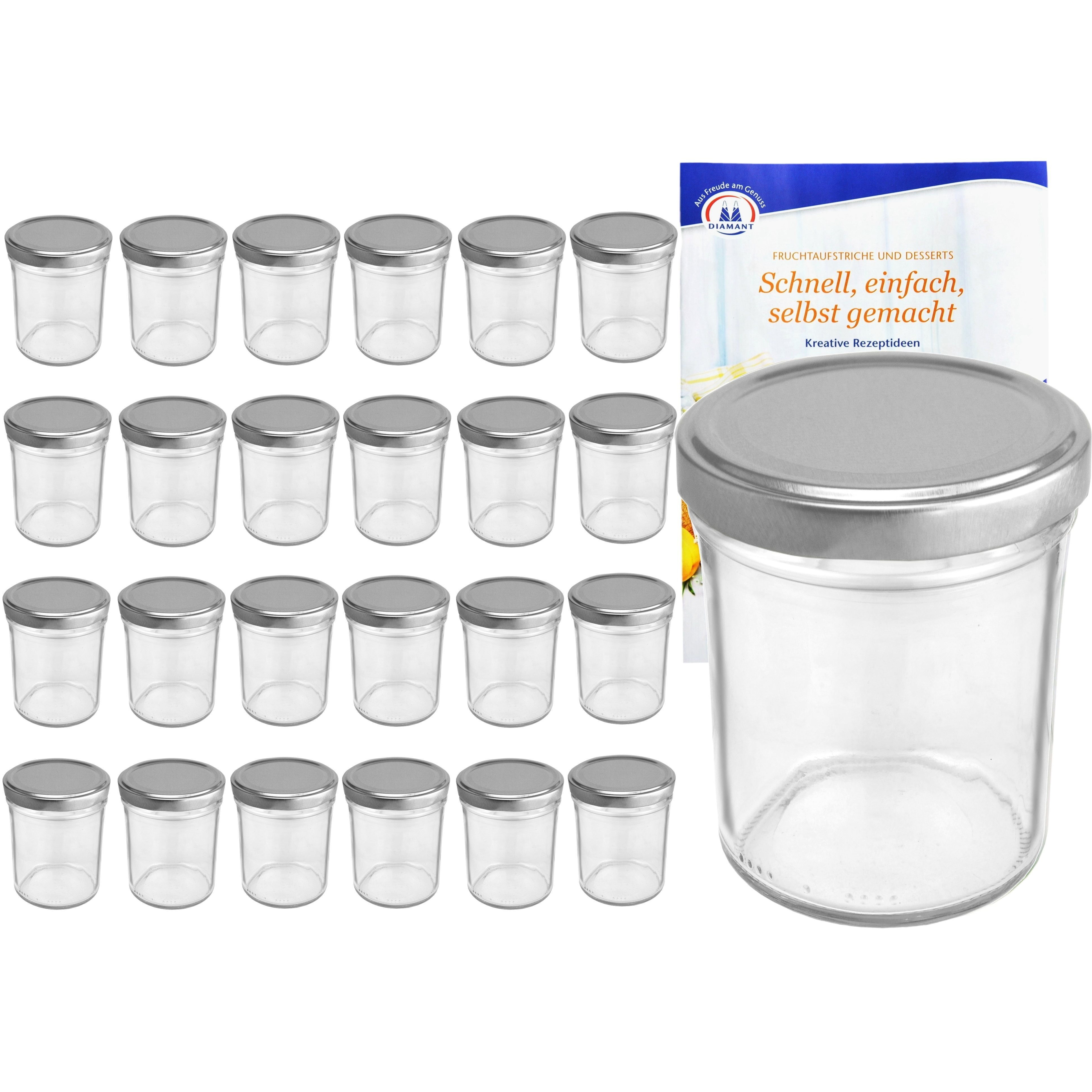 25-piece Set Tall 230 Ml Dropper Bottles With Silver Caps, To 66, Including Recipe Booklet