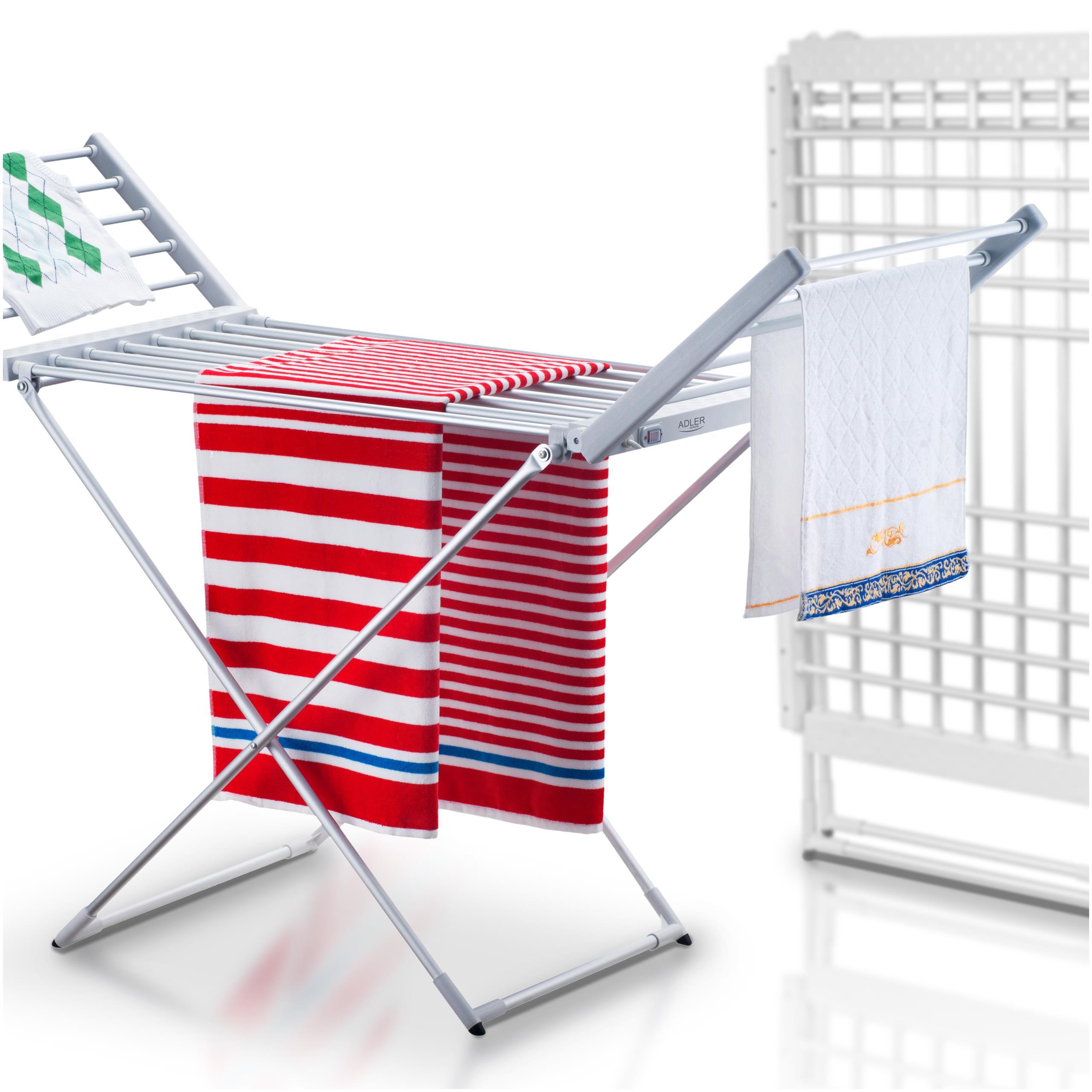 TEMU Electric Standing Clothes Dryer With 18 Heating Elements, Foldable Aluminum Design, 220w Power, Reduces Drying Time Compared To Traditional ,