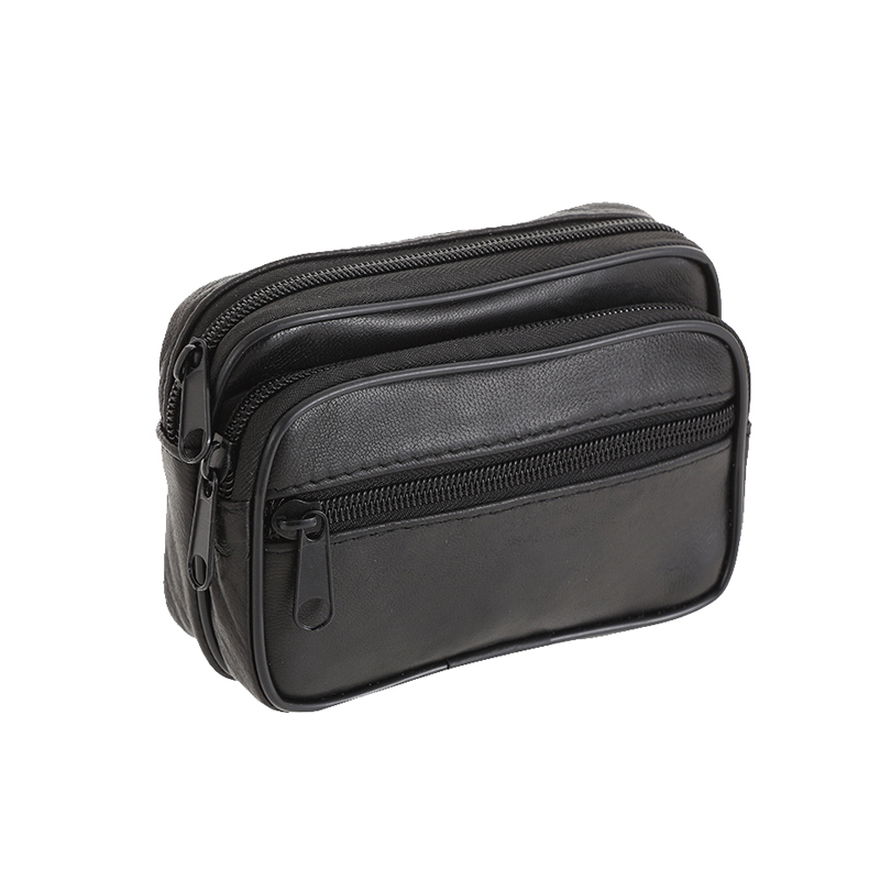 Image of Genuine Leather Belt Bag Hip Bag Fanny Pack Compact Wallet With Belt Loop – For Phone, Money, Cards, Keys, Travel, Festival – Leather Wallet Black For – Sotala