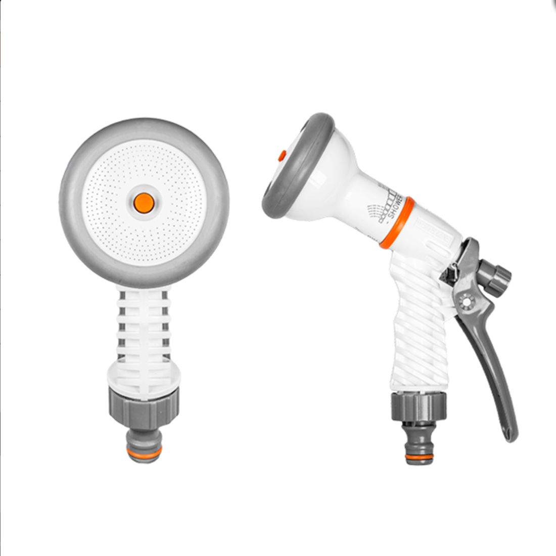 Spray Nozzle With 4 Functions And Coupling (white Line)