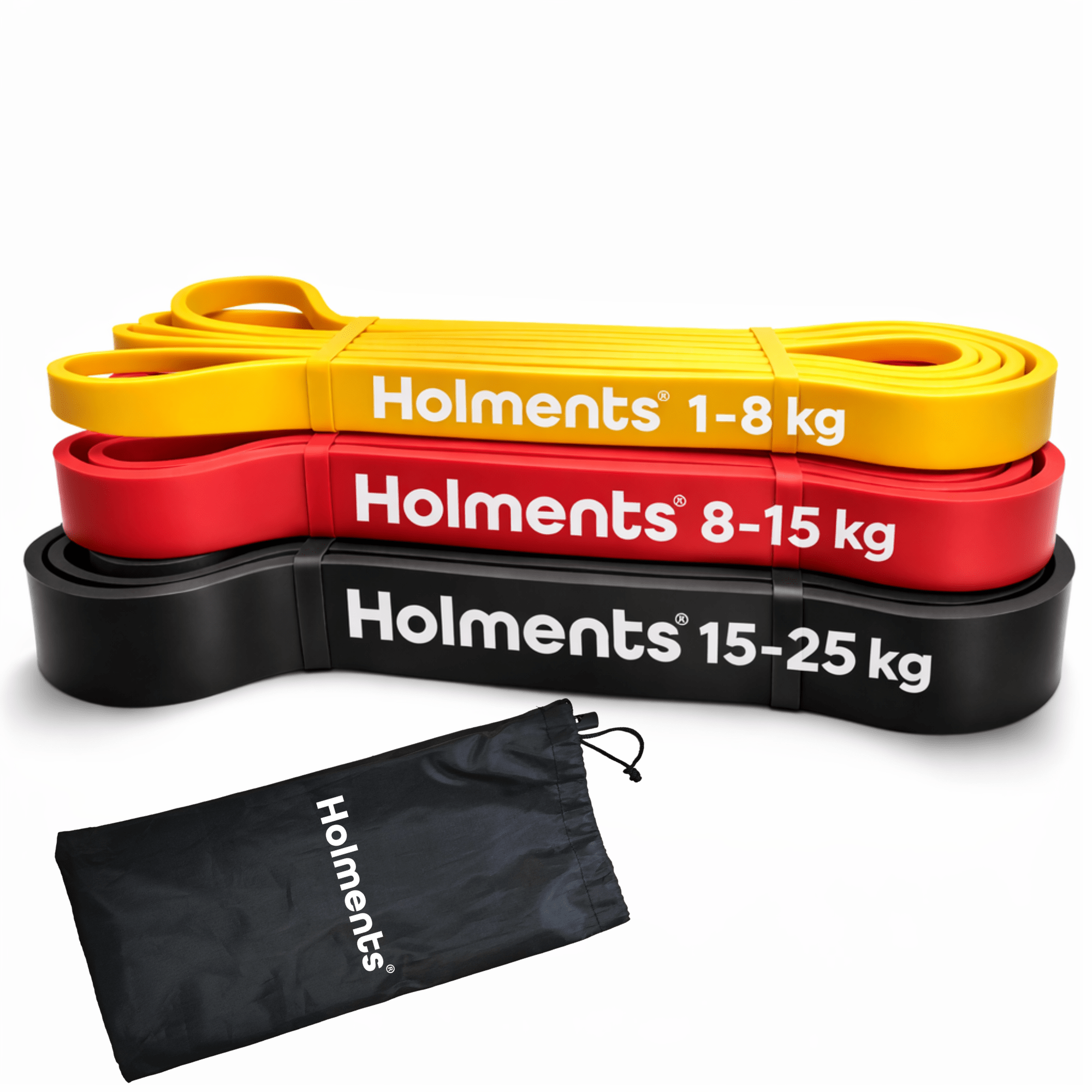 Strong Exercise Resistance Bands (1 To 25 Kg) | Durable Training Bands, 3 Pcs