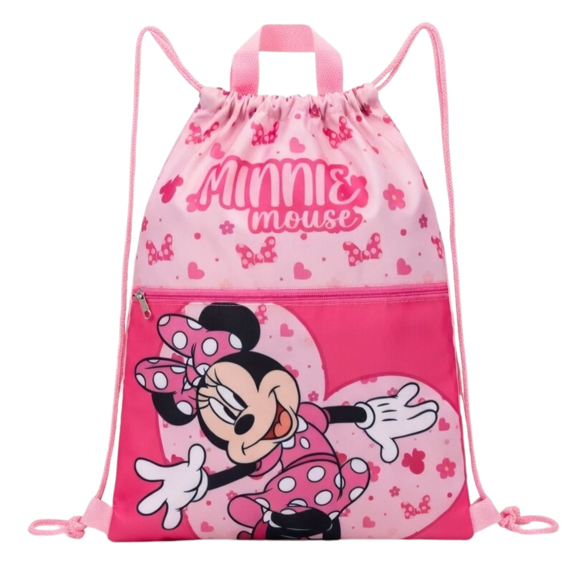 Mouse Sports Bag Kindergarten Backpack, Gym Bag, Backpack, Play Bag, Shoe Bag, Extra Compartment, Mouse, Large Opening, Light (pink)