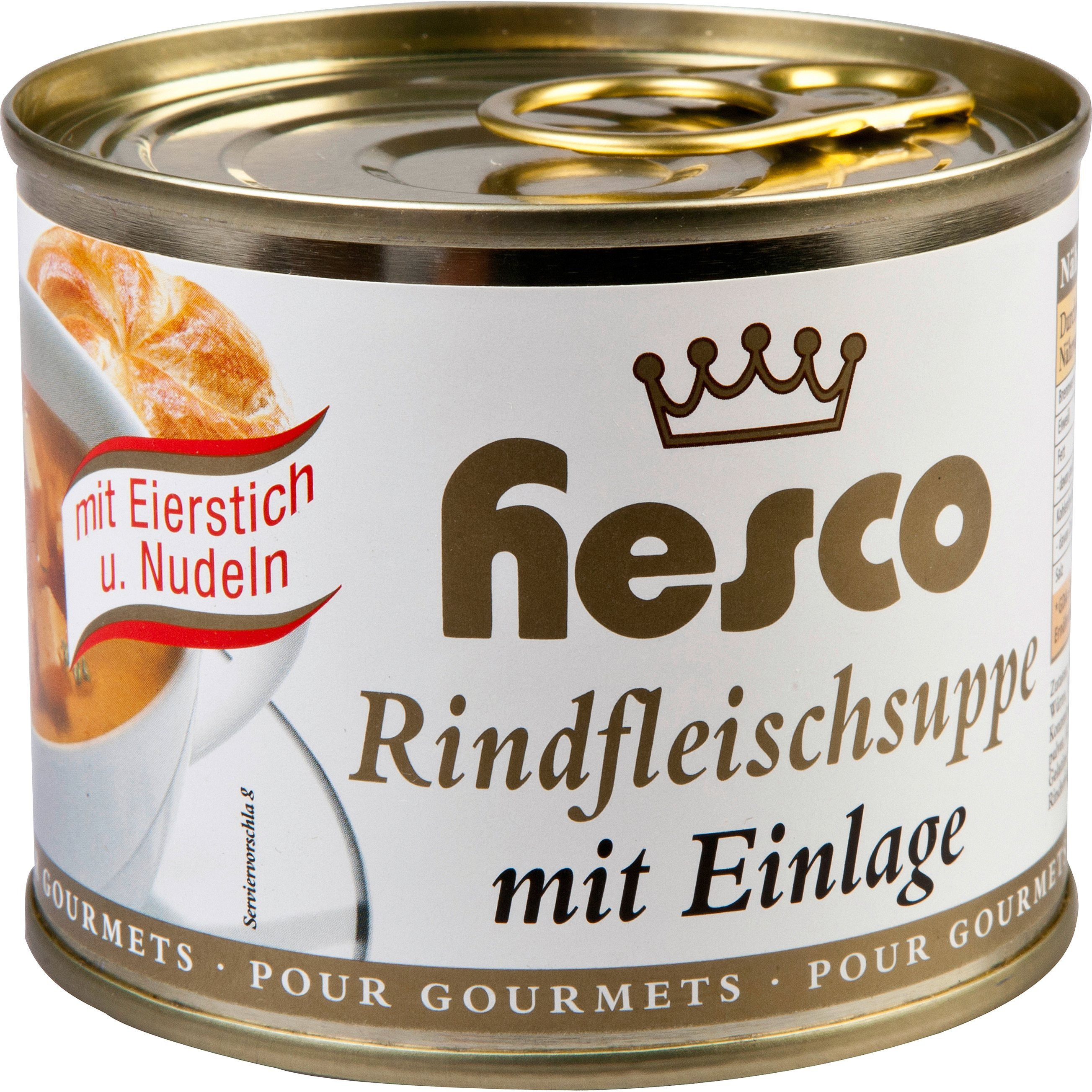 Image of Hesco Beef Soup With Egg Drop Dumplings And Noodles, 5 Cans, 1060ml