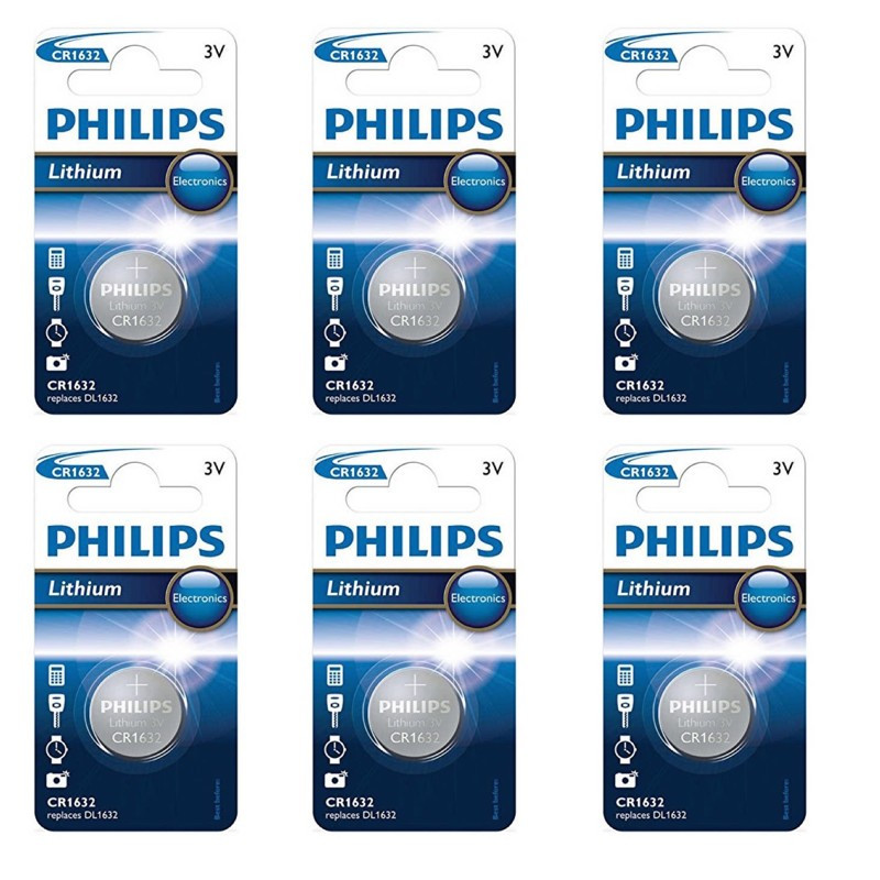 TEMU Philips CR1632 Blister de 6 pile bouton 3V