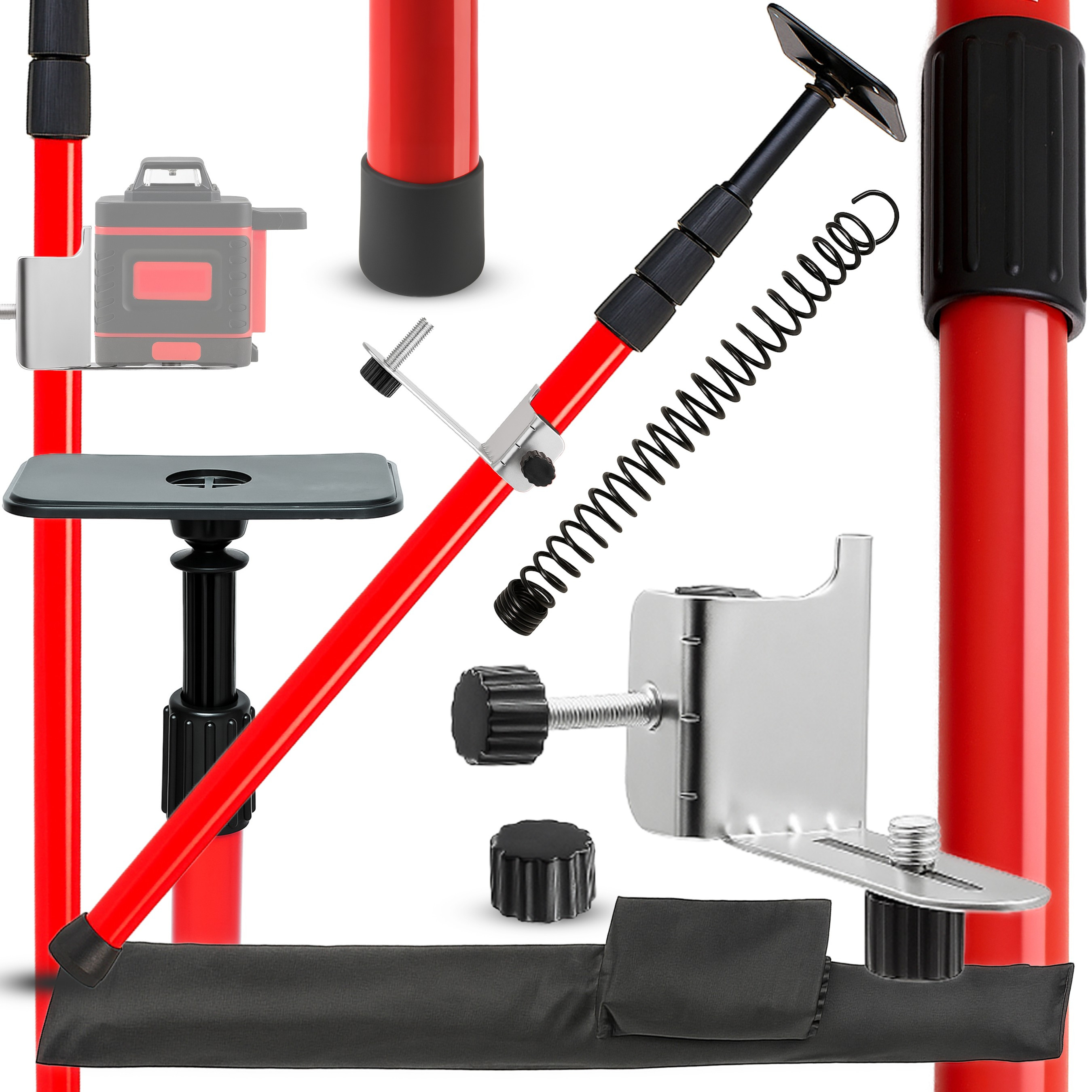 E-shop Laserwelle-Verlängerungsstange 300 cm mit Abdeckung, zur Montage von GK-Platten, Stange, Stativ, Teleskopeinstellung, rutschfester Fuß,
