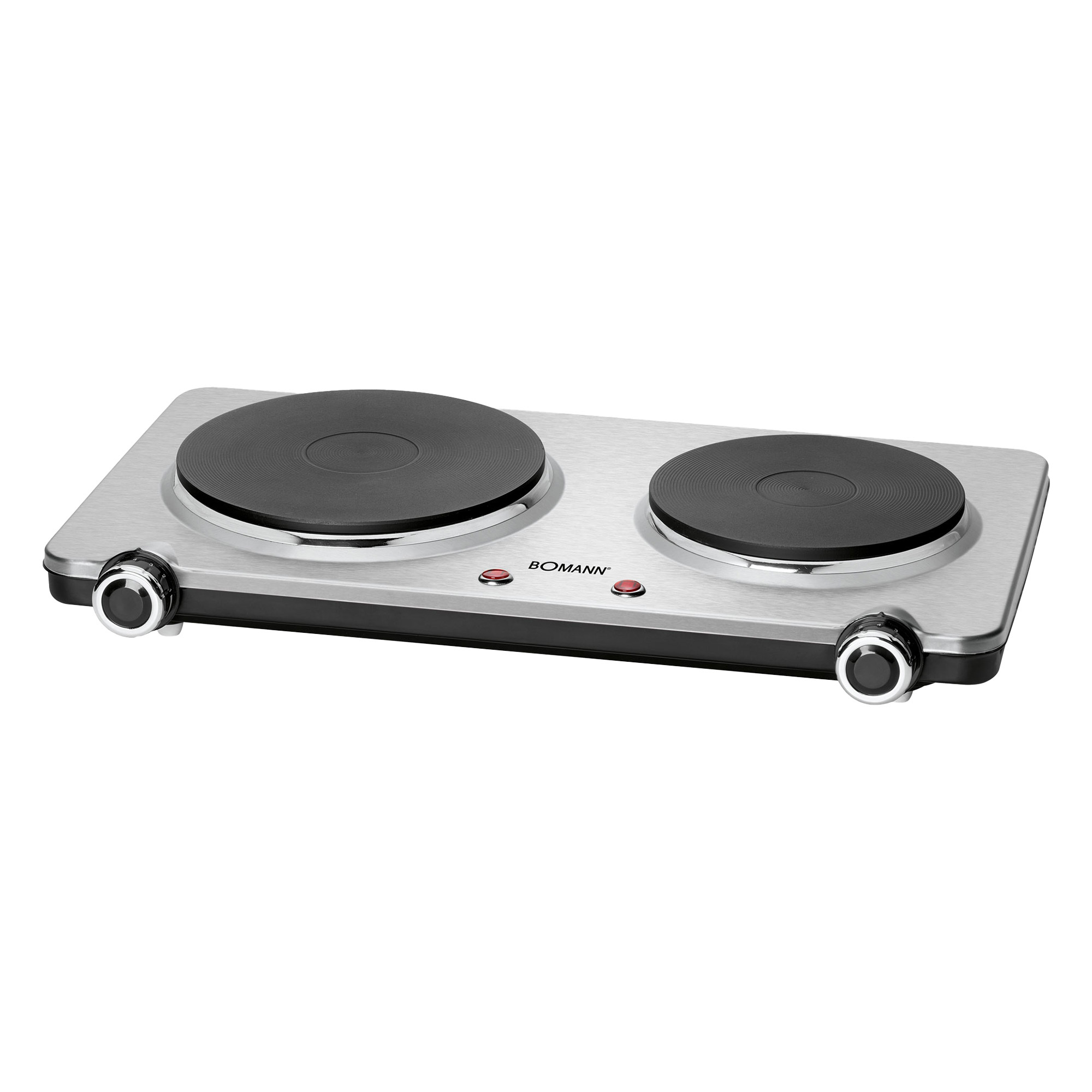 Image of Double Hob Cooktop, 1500w / 1000w Stainless Steel Dual Burner Cooking Surface With Plates - Ideal For Single Households, Camping, And Travel