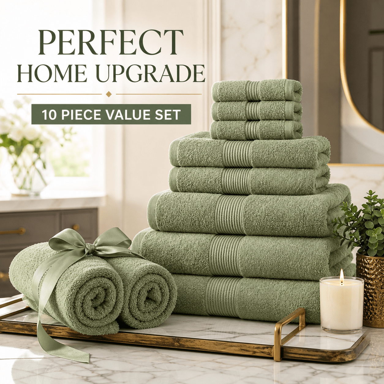 TEMU 10 Pieces Microfiber Towel Set – Soft, Lightweight, Quick-dry & Absorbent Towels For Daily Use, Home, Gym & Travel