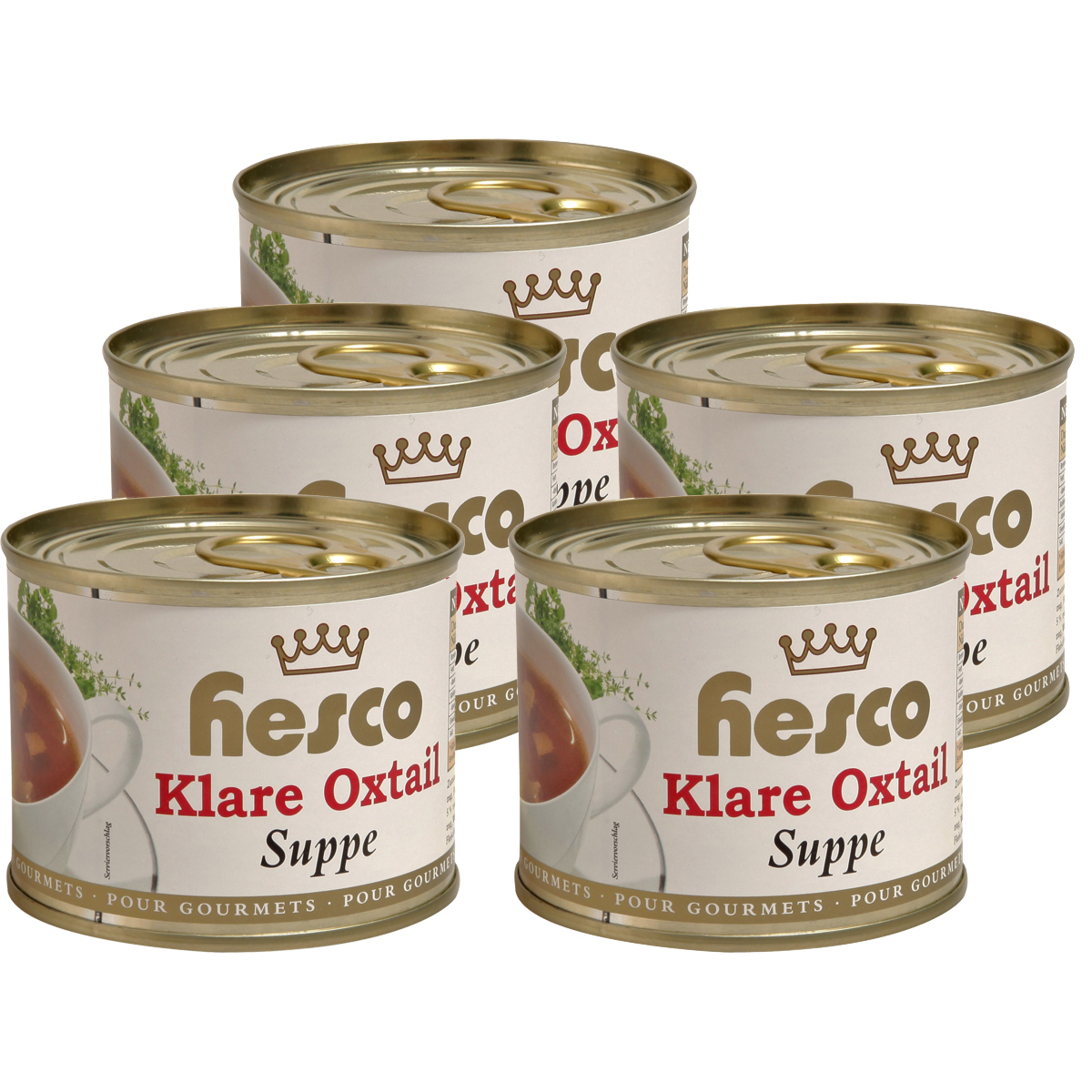 Image of Hesco Clear Oxtail Royal First Class Holiday Soup 5 Cans 1060ml