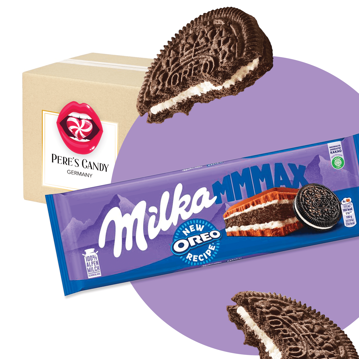 Image of Milka Mmmax 300g - Filled Alpine Milk Chocolate With Milk Cream Filling With Vanilla Flavor And Cookie Pieces