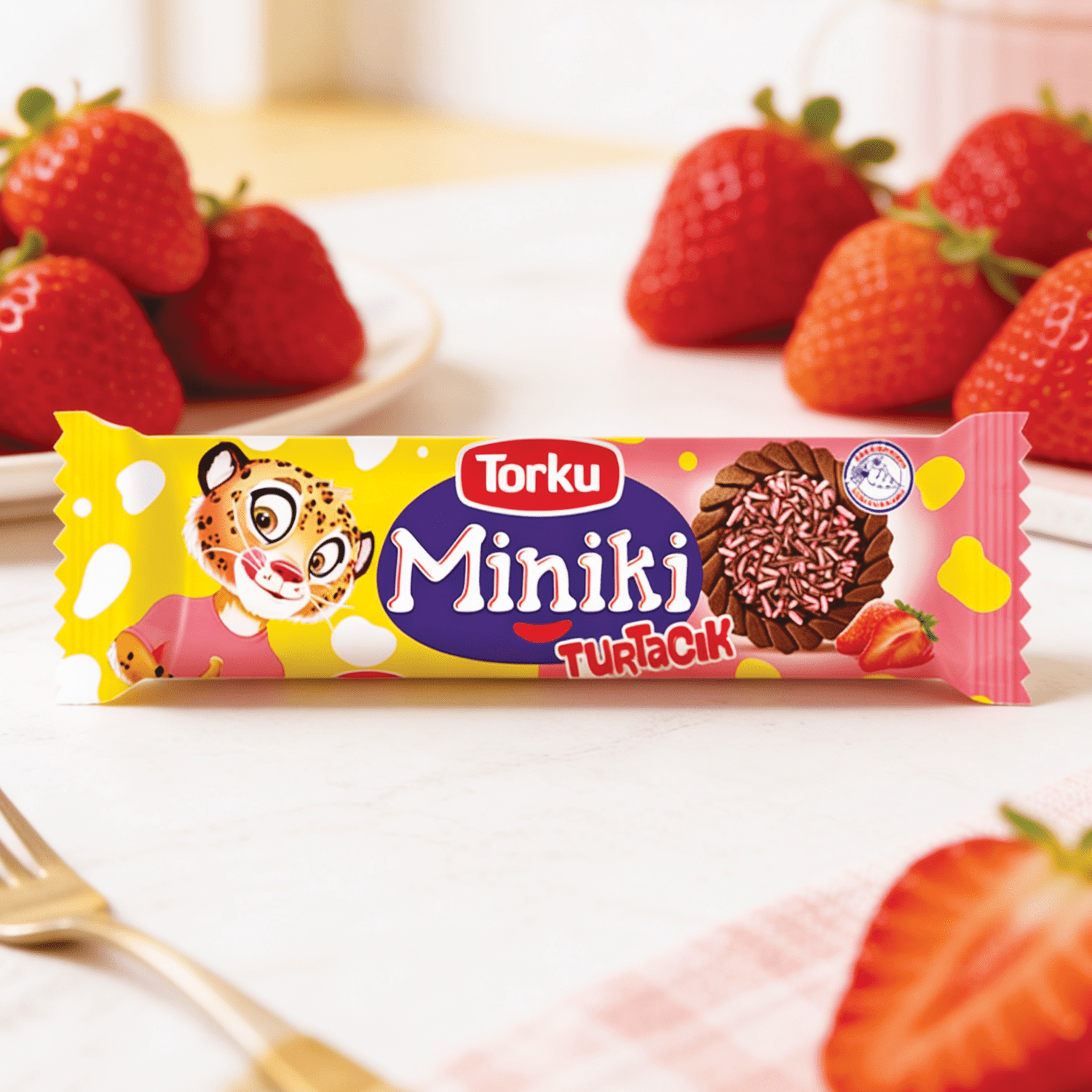 Image of 2-pack - Torku Miniki Strawberry - Cocoa-containing With Strawberry Filling 2x94g