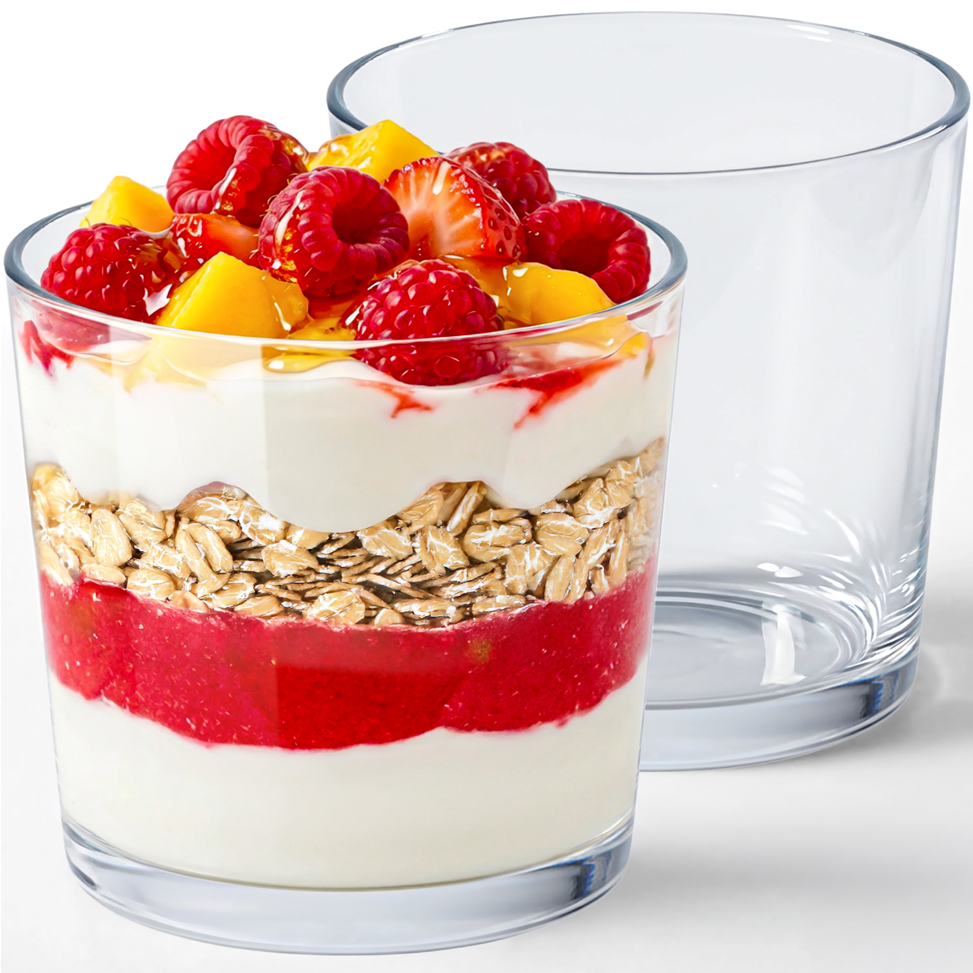 Image of Dessert Glass Set – Large 245ml Glass Dessert Bowls – , Dishwasher Safe, Durable And Elegant – Ideal For Desserts, Ice Cream, Pudding & Mousse –