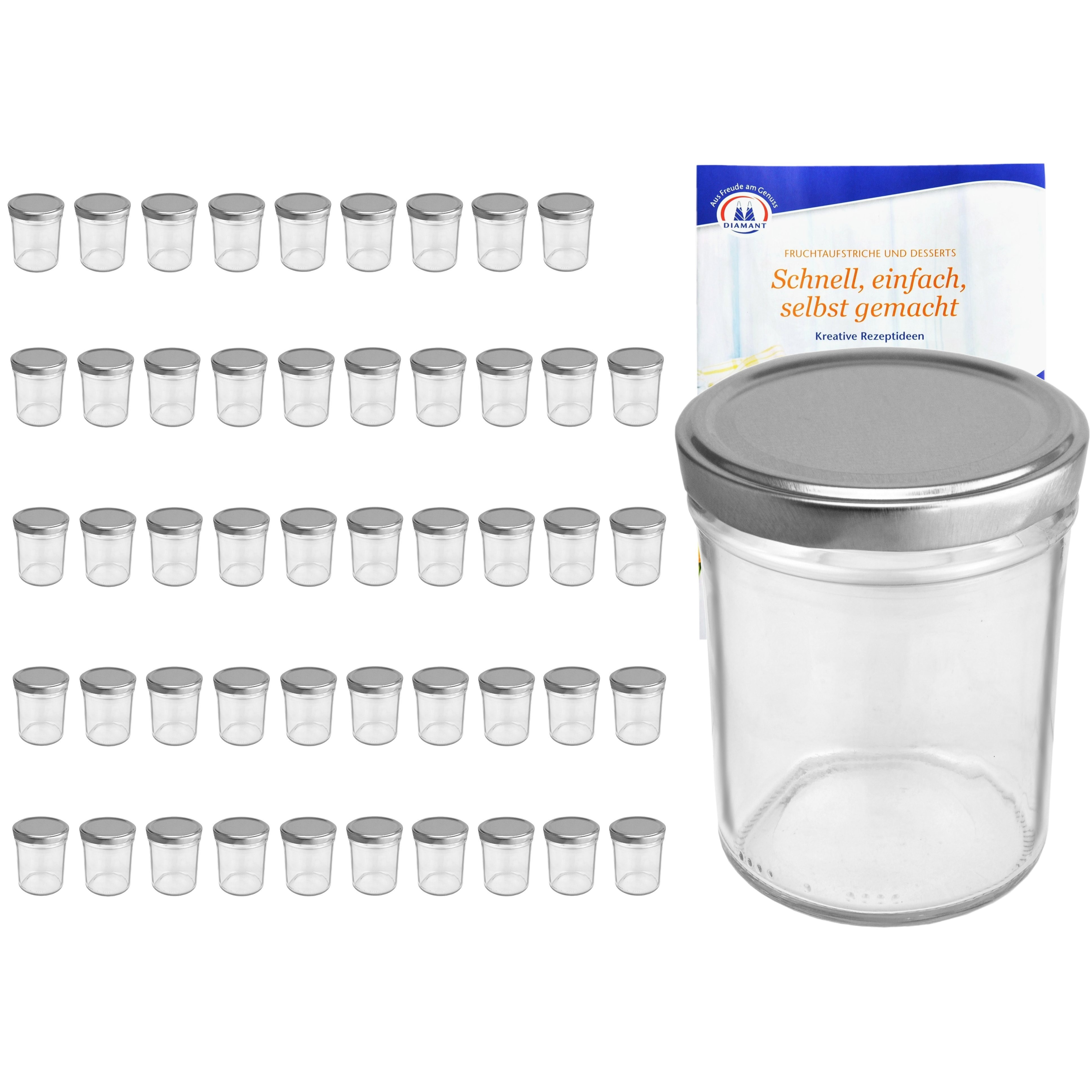 Image of 50-piece Set Tall 230 Ml Dropper Bottles With Silver Caps, To 66, Including Recipe Booklet