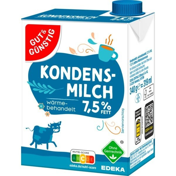 Image of Good & Affordable Condensed Milk 7.5 Percent 340 G | Coffee Milk For Flavoring | Condensed Milk For Drinks And Cooking | Dairy Product For Everyday Use And Storage