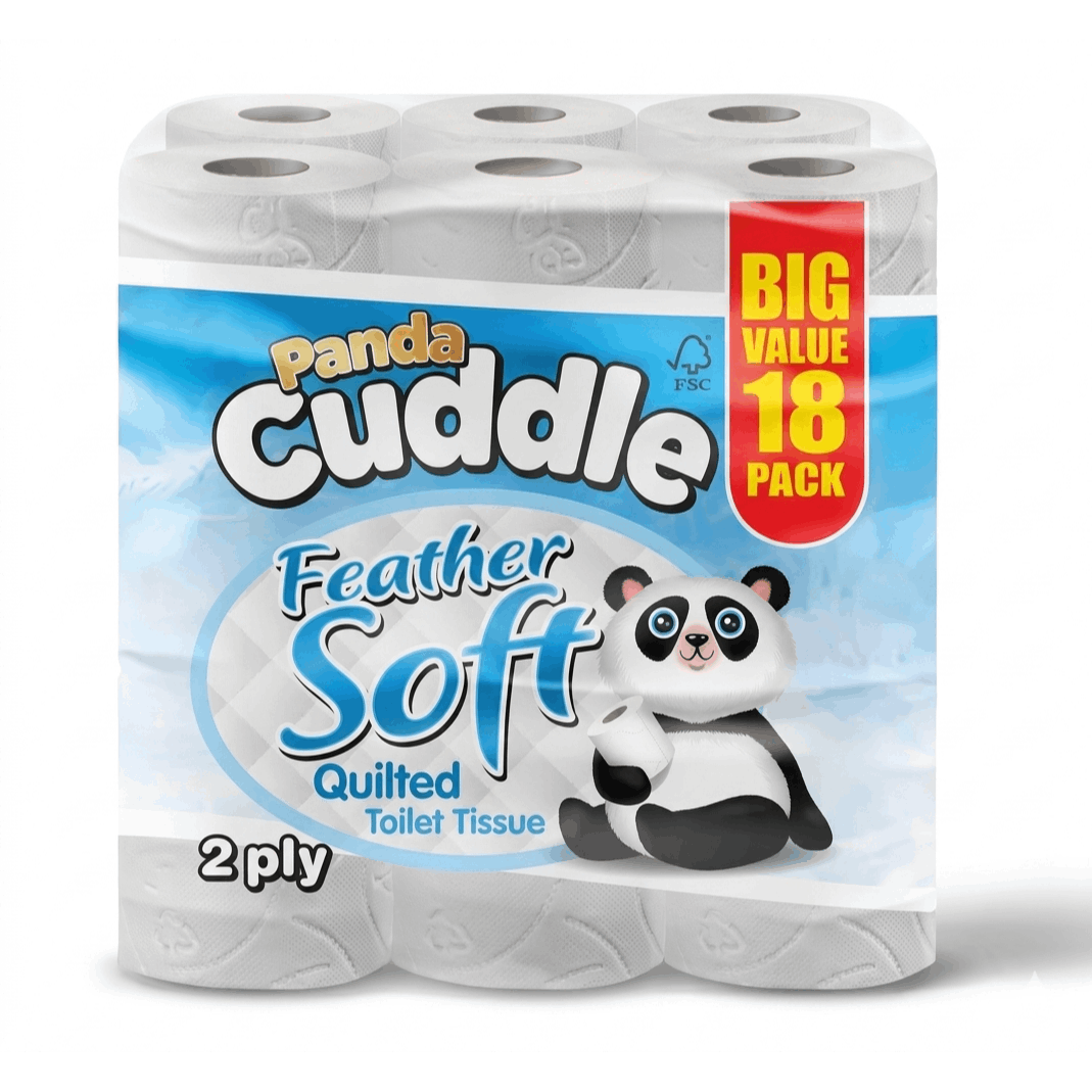 TEMU 18 X Toilet Rolls 2ply, Pack, And Recyclable Wipes Set Pack Disposable