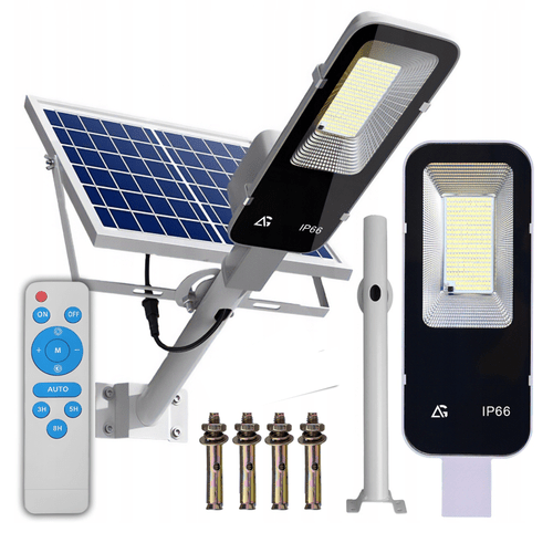 mocna lampa solarna uliczna led go - zewnętrzna latarnia ogrodowa z czujnikiem zmierzchu, pilotem, uchwytem montażowym, 234 diody led, oświetlenie posesji ulicy i parkingu