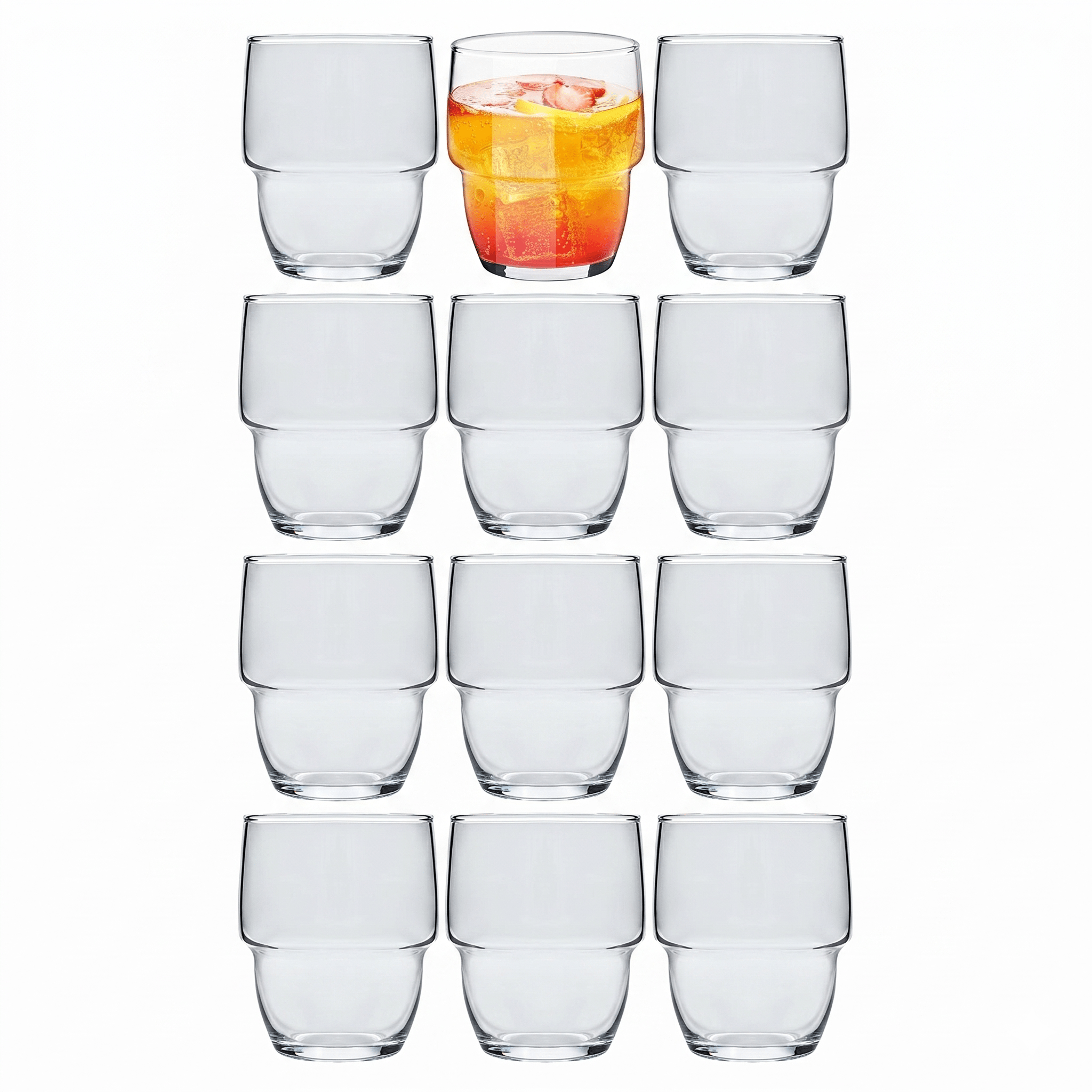 Image of Stackable Glasses 240ml, Drinking Set 6/12pcs, Ideal As Water Glasses, Glasses And Juice Glasses